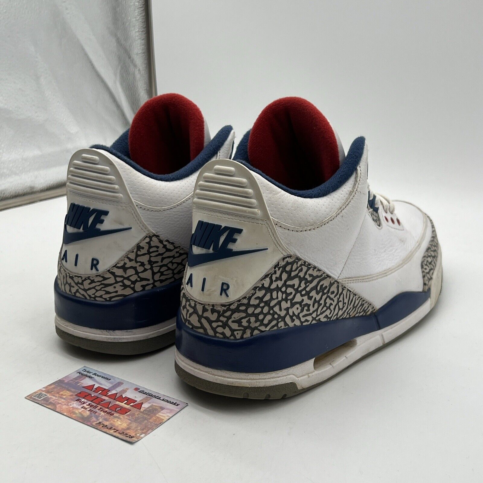 Size 13 - Jordan 3 Retro OG Mid True Blue White Grey Black Leather (854262-106)