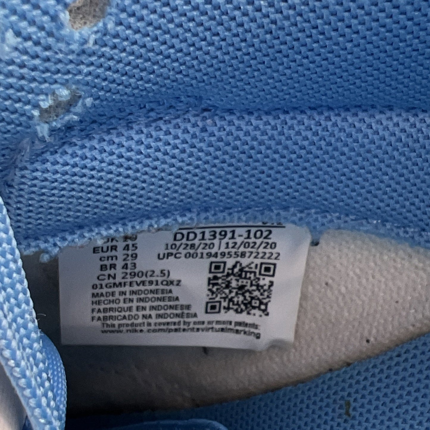 Size 11 - Nike Dunk Low University Blue (DD1391-102)