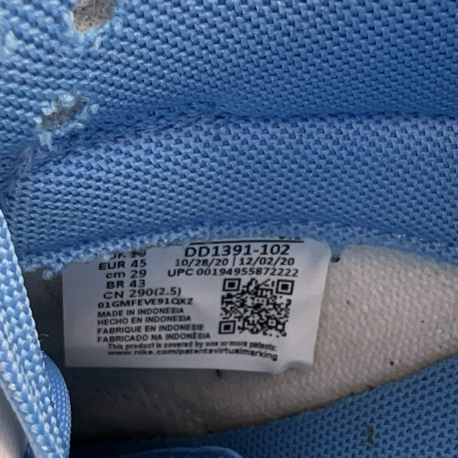 Size 11 - Nike Dunk Low University Blue (DD1391-102)