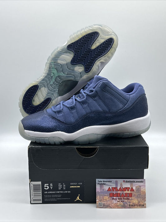 Grade School 5.5 Air Jordan 11 Retro Low Blue Moon/Polarized Blue new