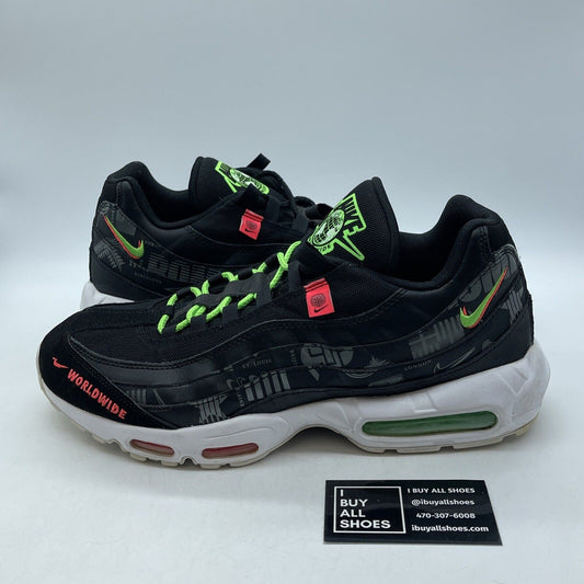 Size 13 - Nike Air Max 95 Worldwide Black Green Suede Leather (CQ9743-001)