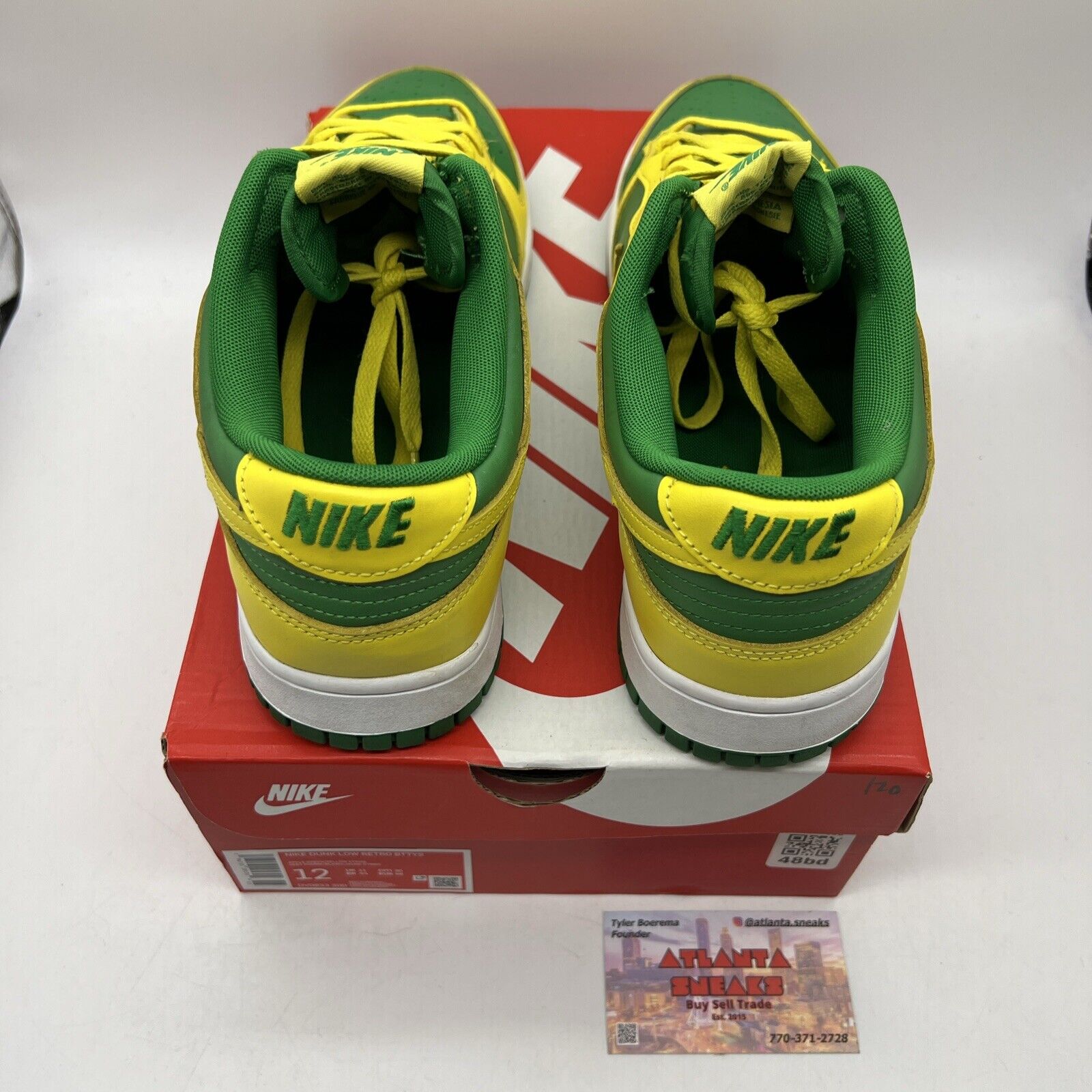 Size 12 - Nike Dunk Low Reverse Brazil Yellow Green White Leather