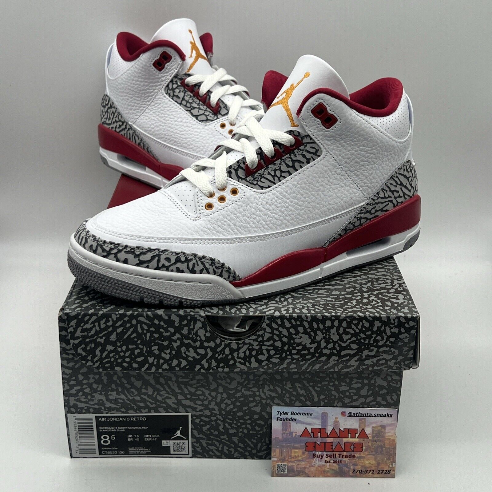 Size 8.5 - Jordan 3 Retro Mid Cardinal Red Brand New Og All Leather DS Sneakers