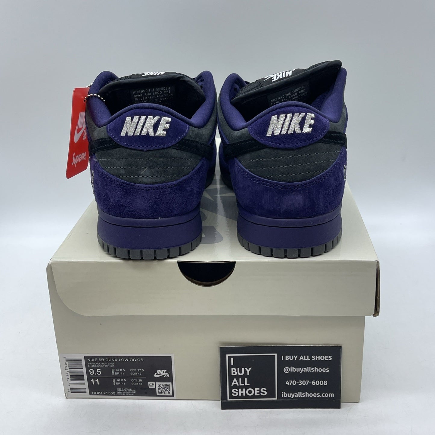 Size 9.5 - Supreme x Nike Dunk SB Low Ink (HQ8487-500)