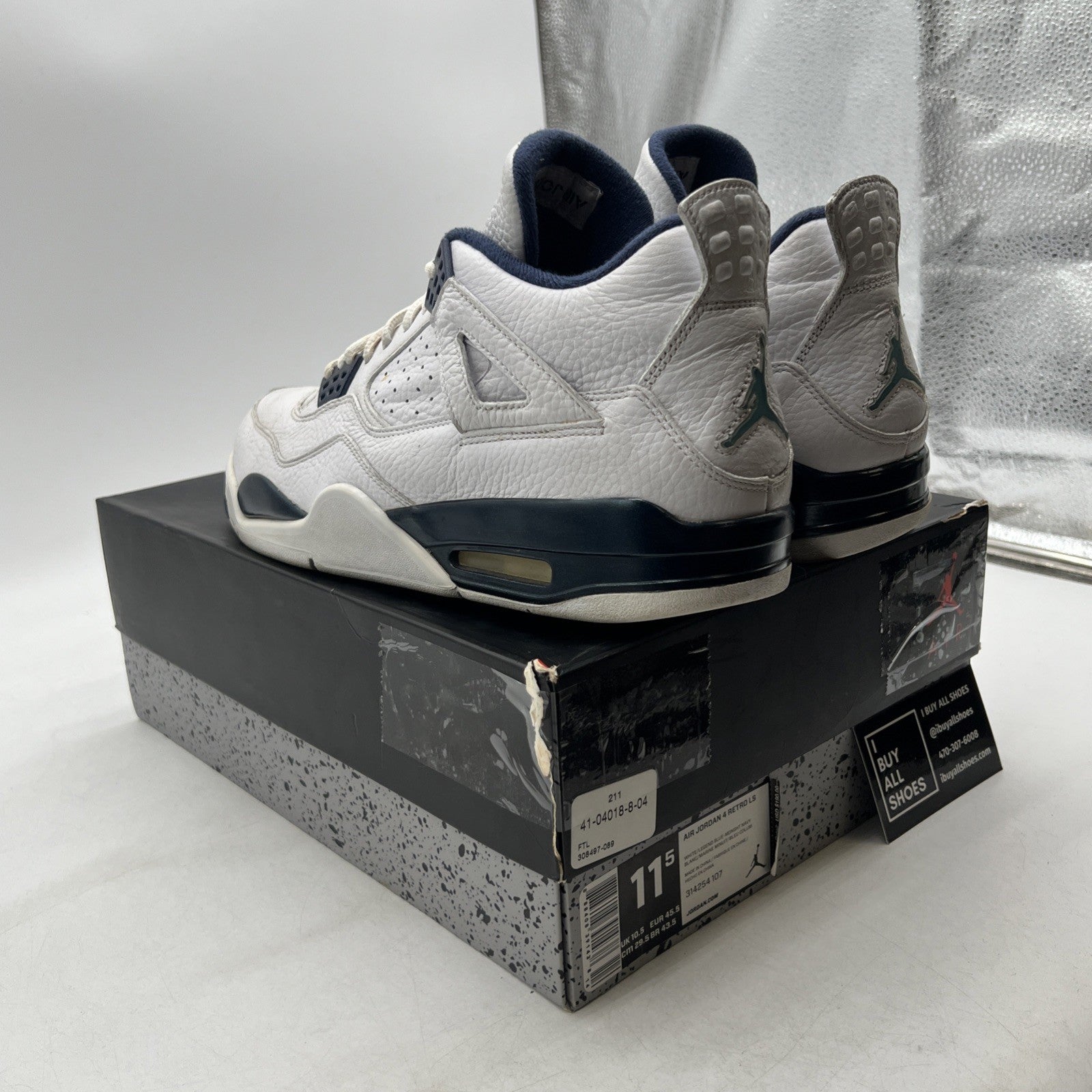 Size 11.5 - Air Jordan 4 Retro LS Columbia (314254-107)