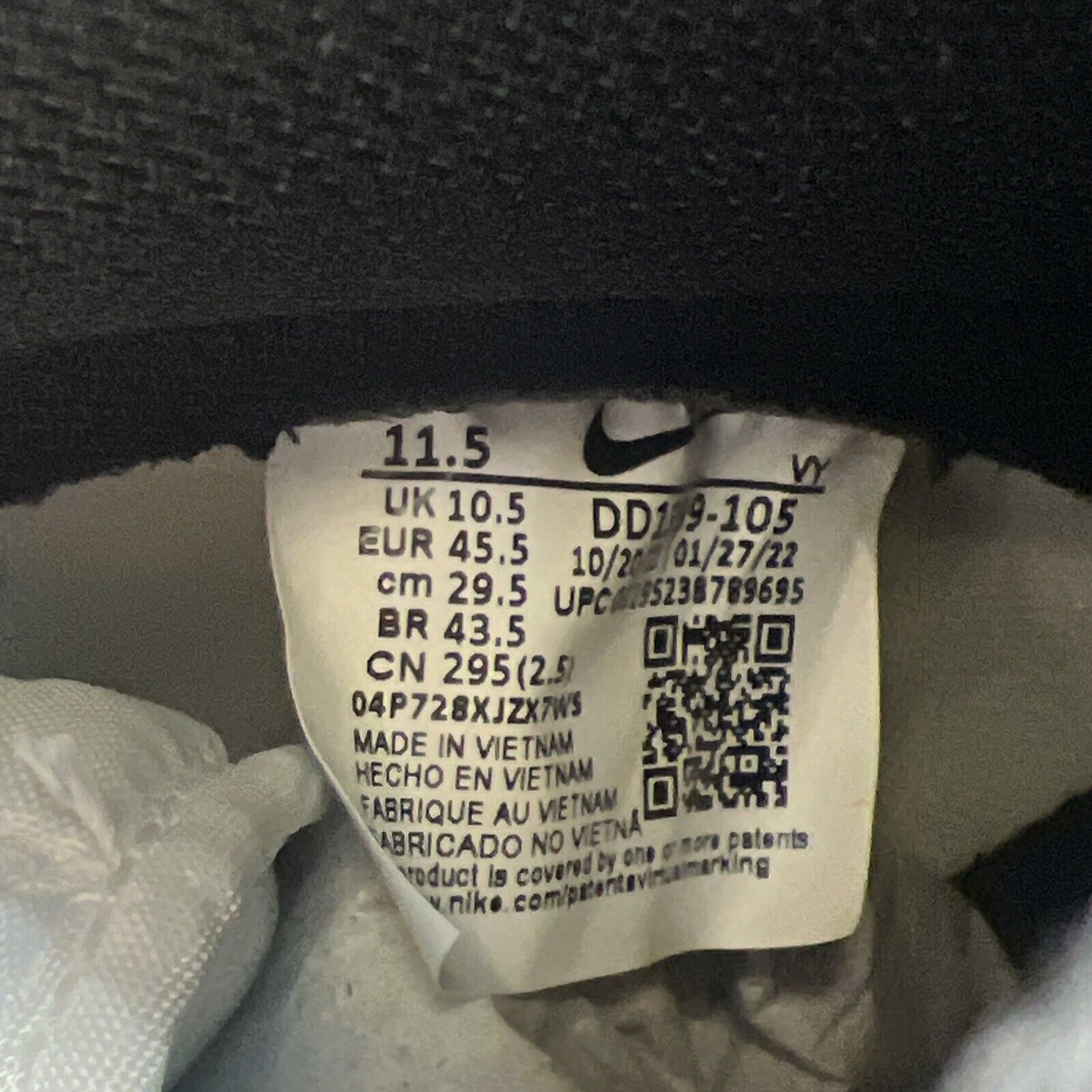 Size 11.5 - Nike Dunk High Black White Leather (DD1399-105)