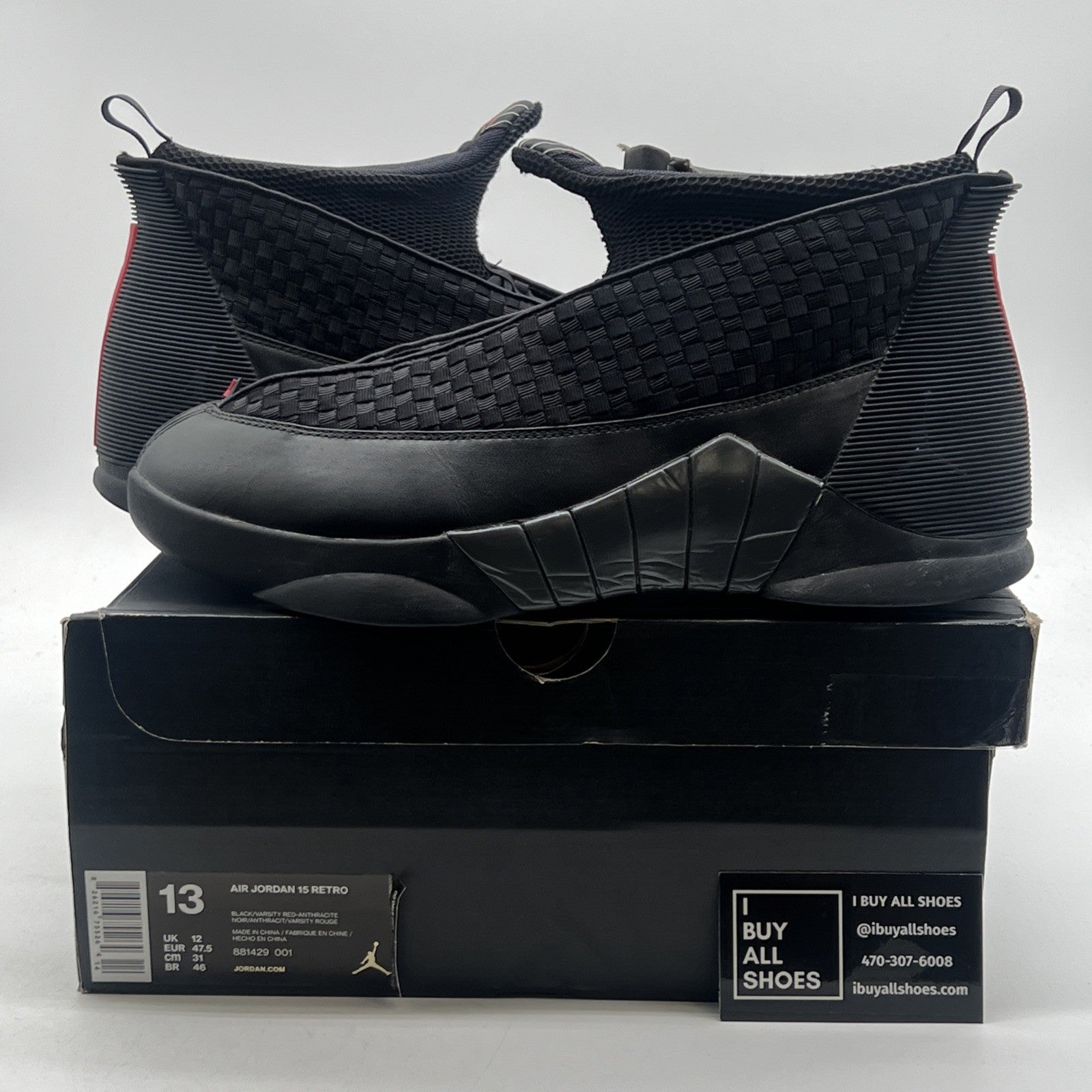 Size 13 - Air Jordan 15 Retro 2017 Stealth (881439-001)