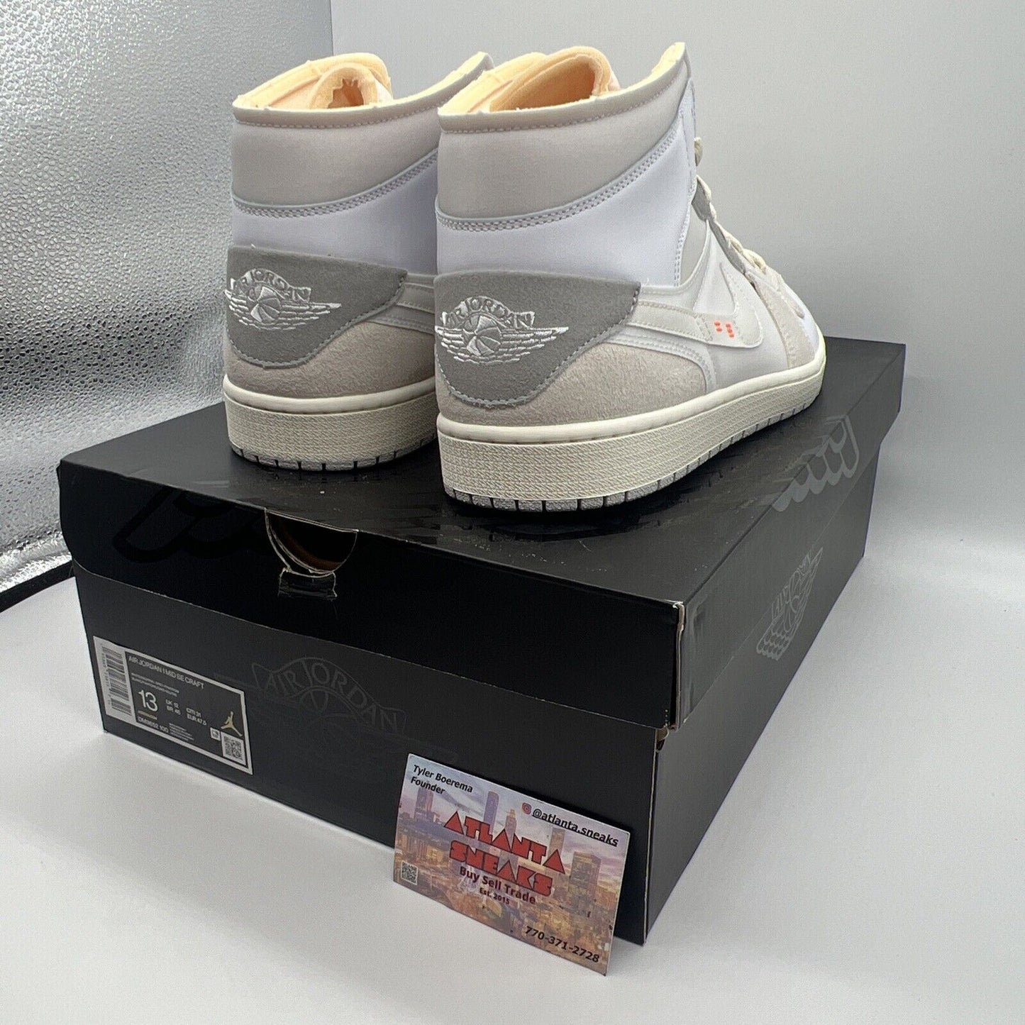 Size 13 - Jordan 1 Mid SE Craft White 2022 Brand  New Og All