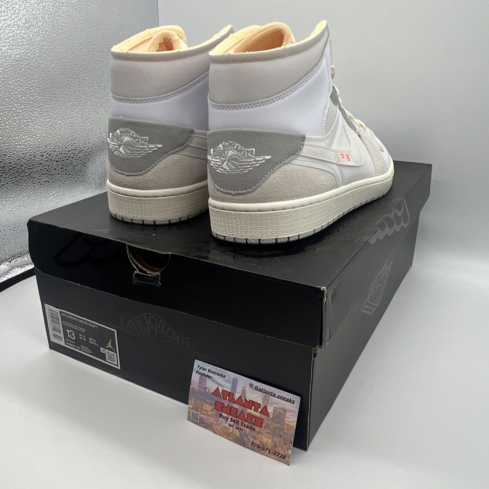 Size 13 - Jordan 1 Mid SE Craft White 2022 Brand  New Og All