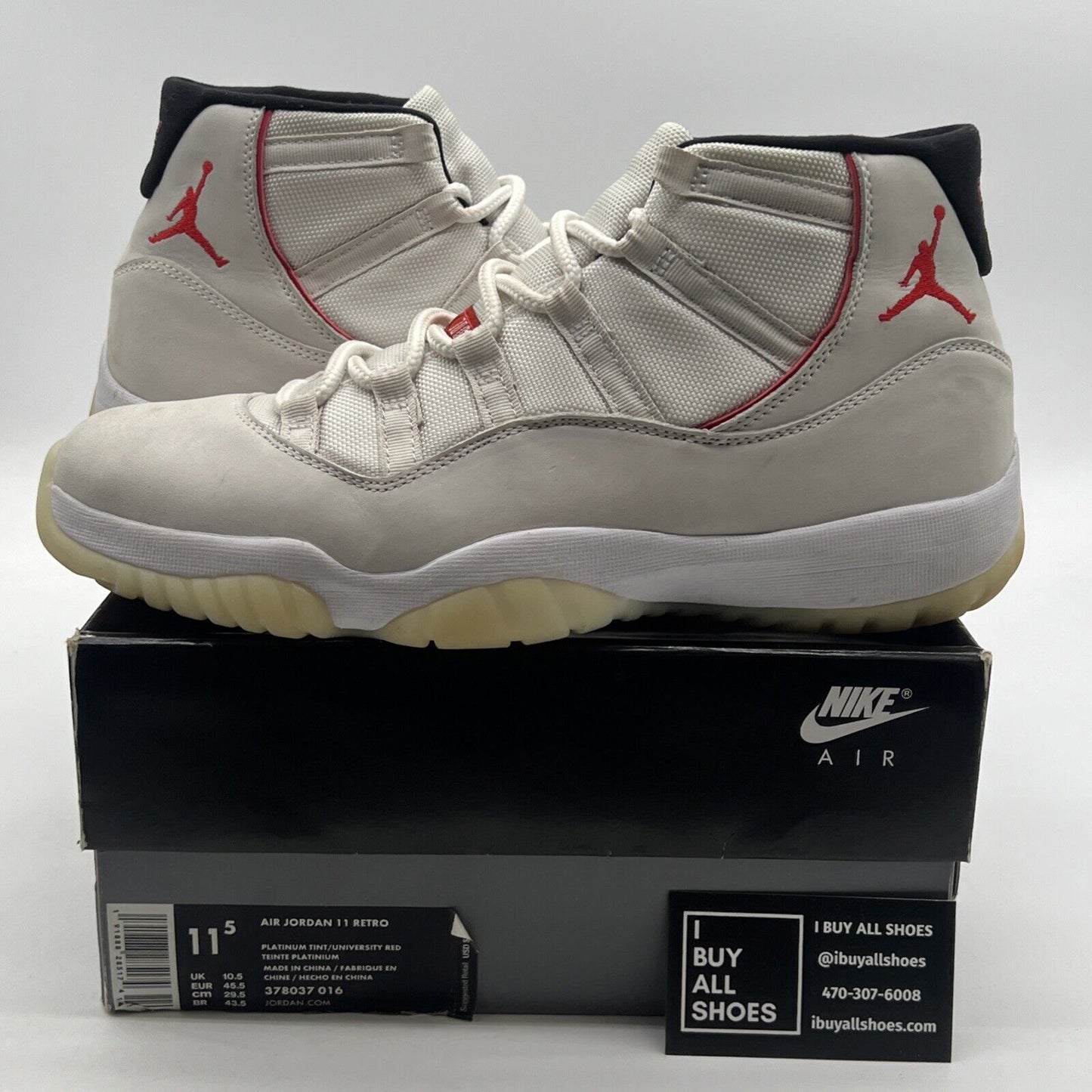 Size 11.5 - Air Jordan 11 Retro Platinum Tint (378037-016)