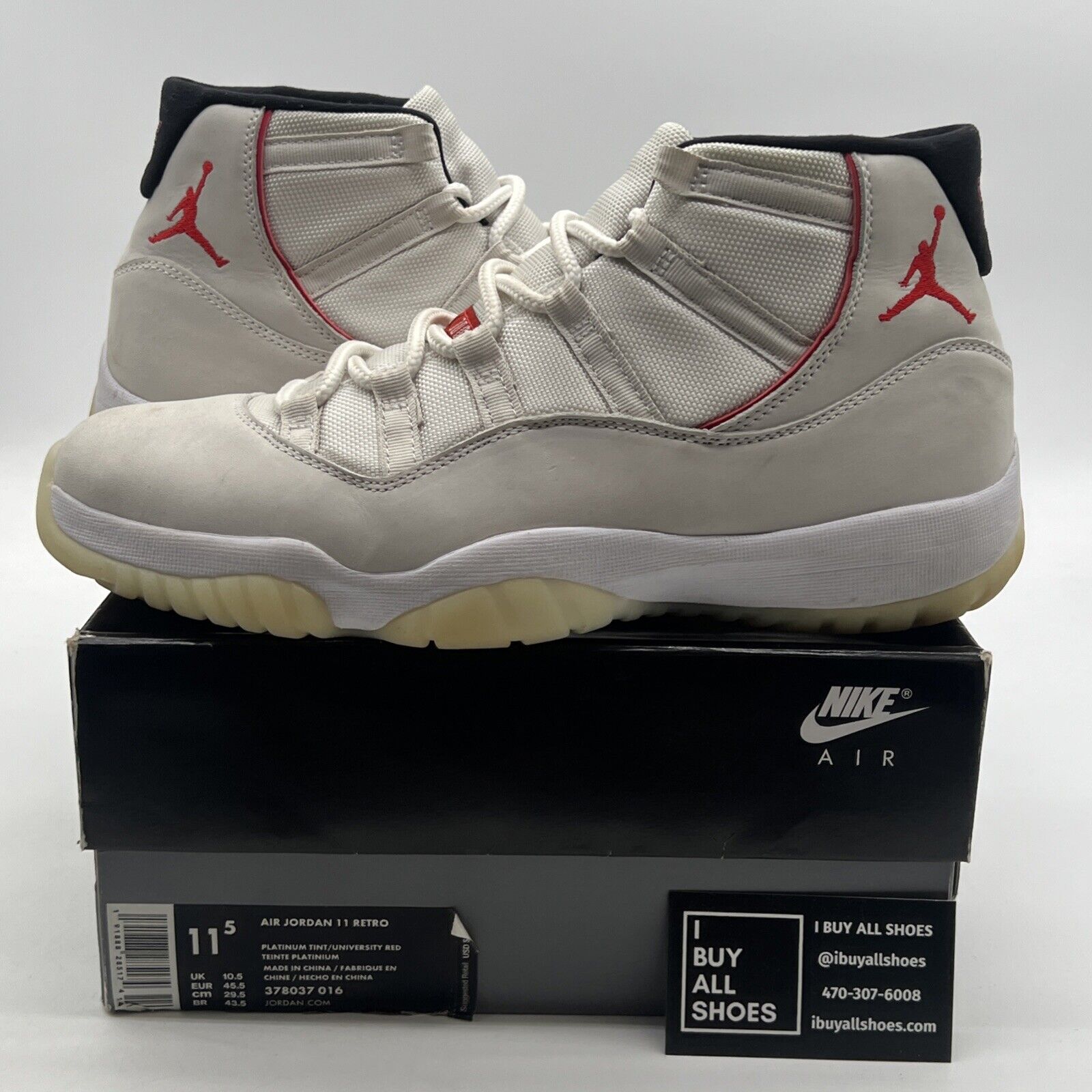 Size 11.5 - Air Jordan 11 Retro Platinum Tint (378037-016)