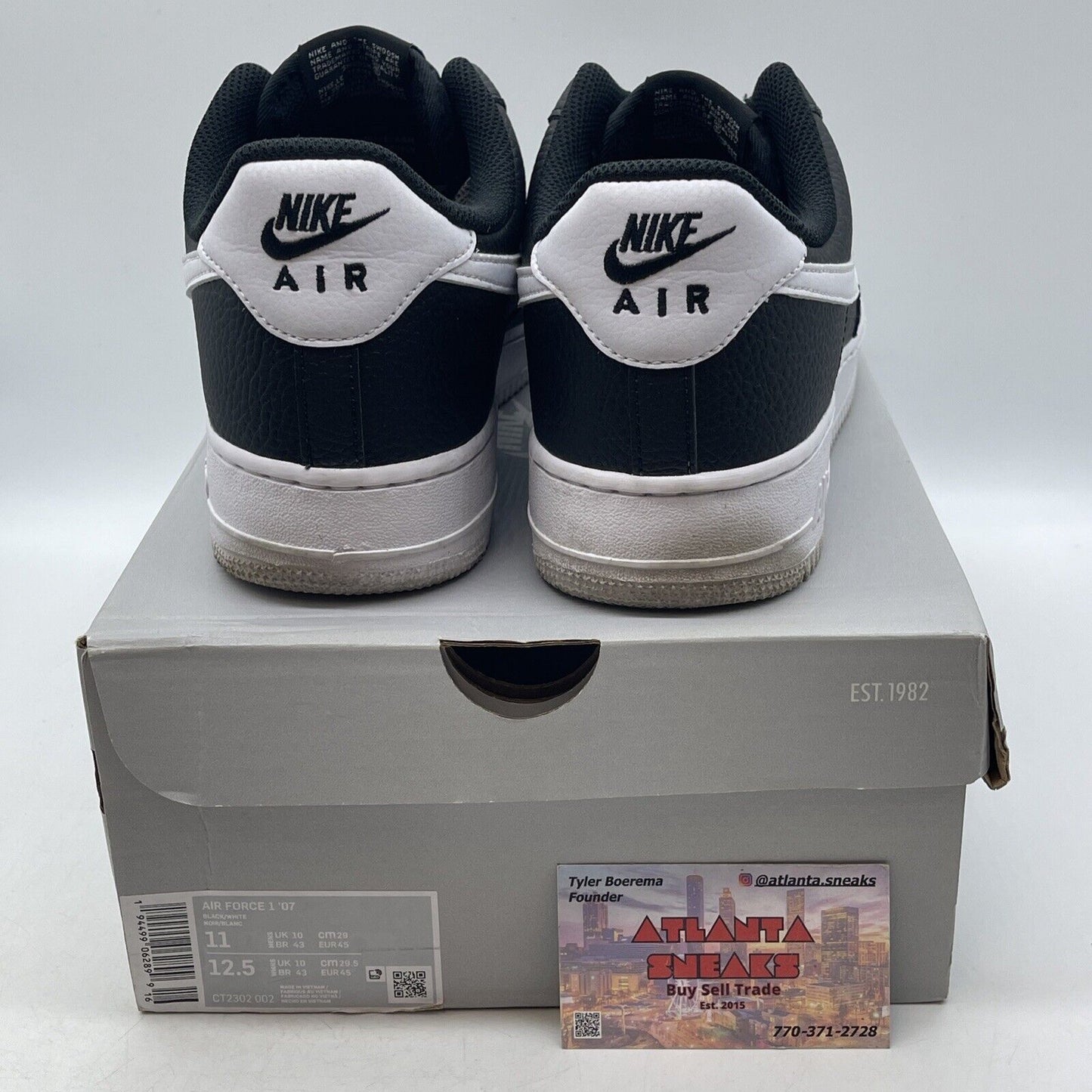 Size 11 - Nike Air Force 1 Black White Leather (CT2302-002)