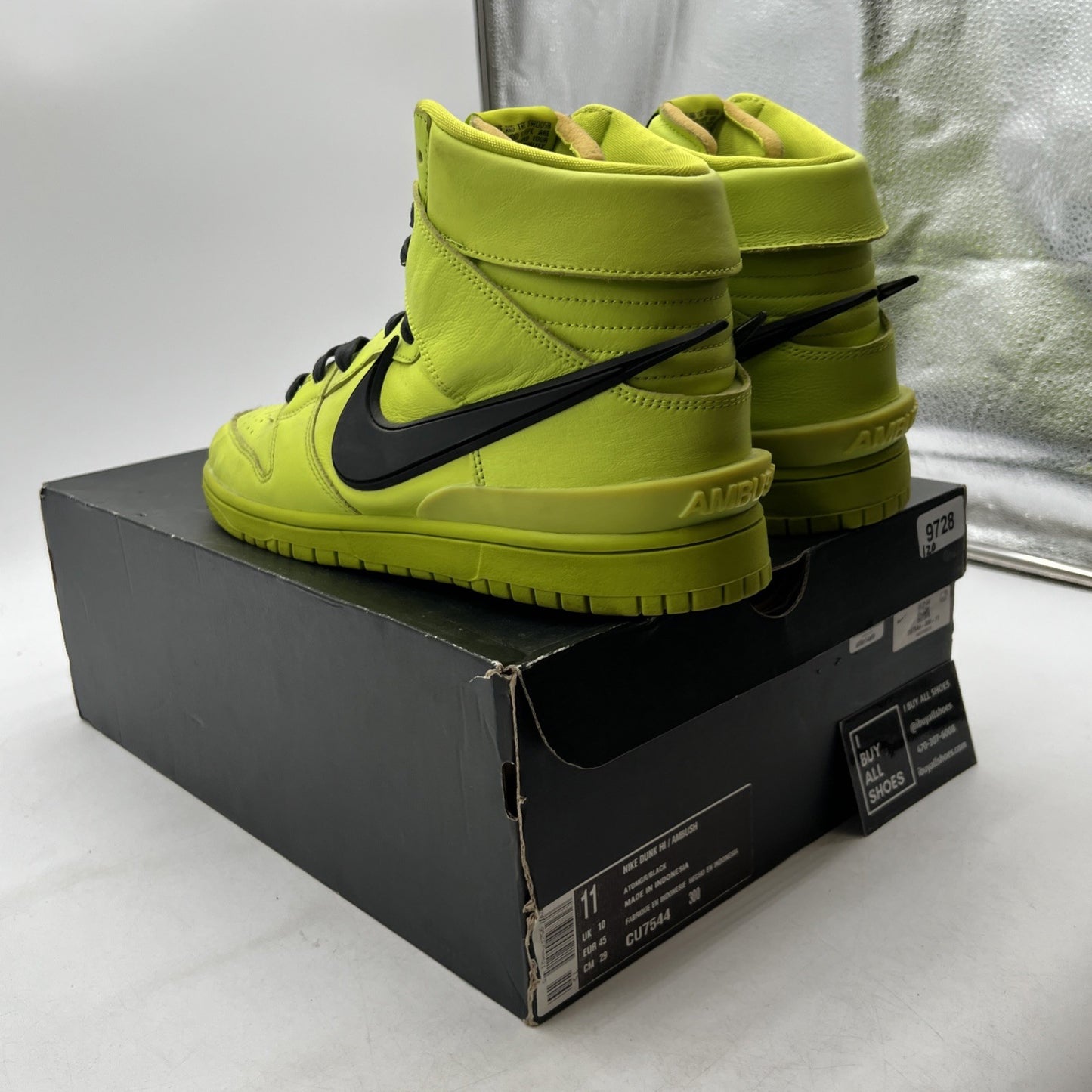Size 11 - Nike AMBUSH x Dunk High Flash Lime (CU7544-300)
