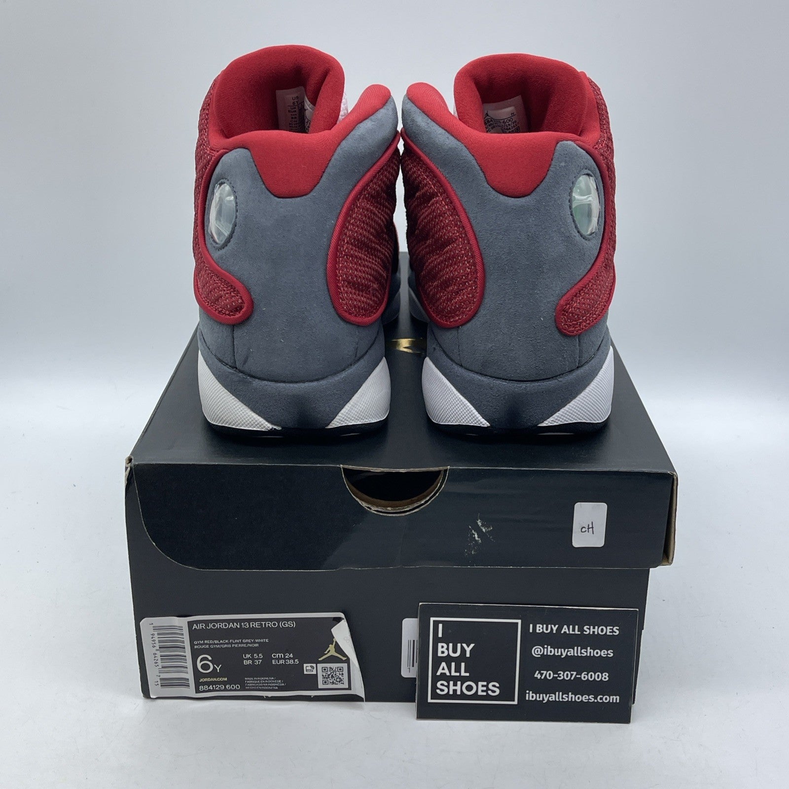 Size 6Y - Jordan 13 Gym Red Flint Grey White Suede Leather  (DJ5982600)