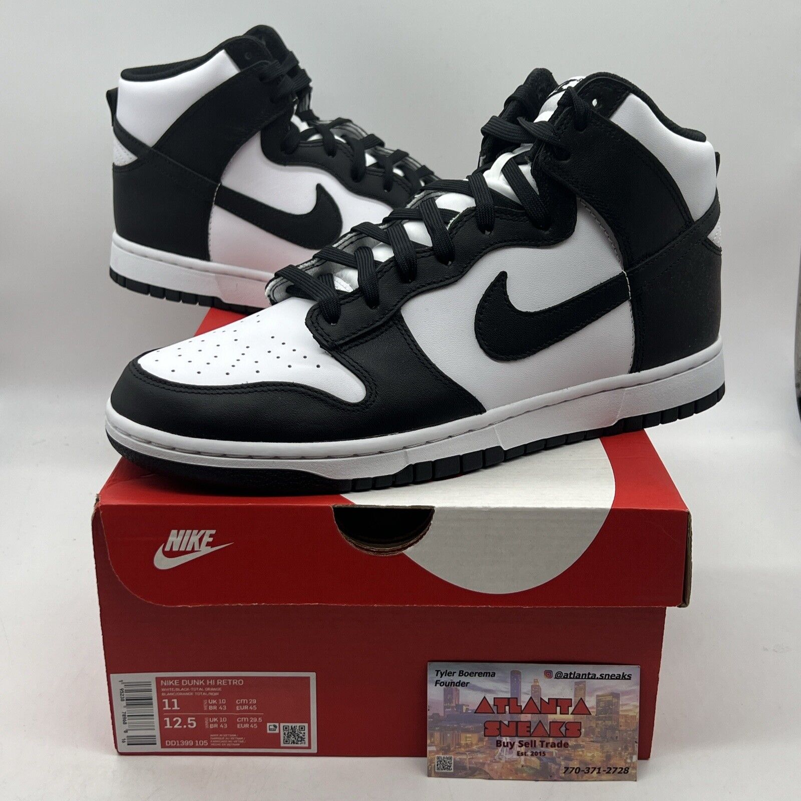 Size 11 - Nike Dunk High Black White Brand New Og All