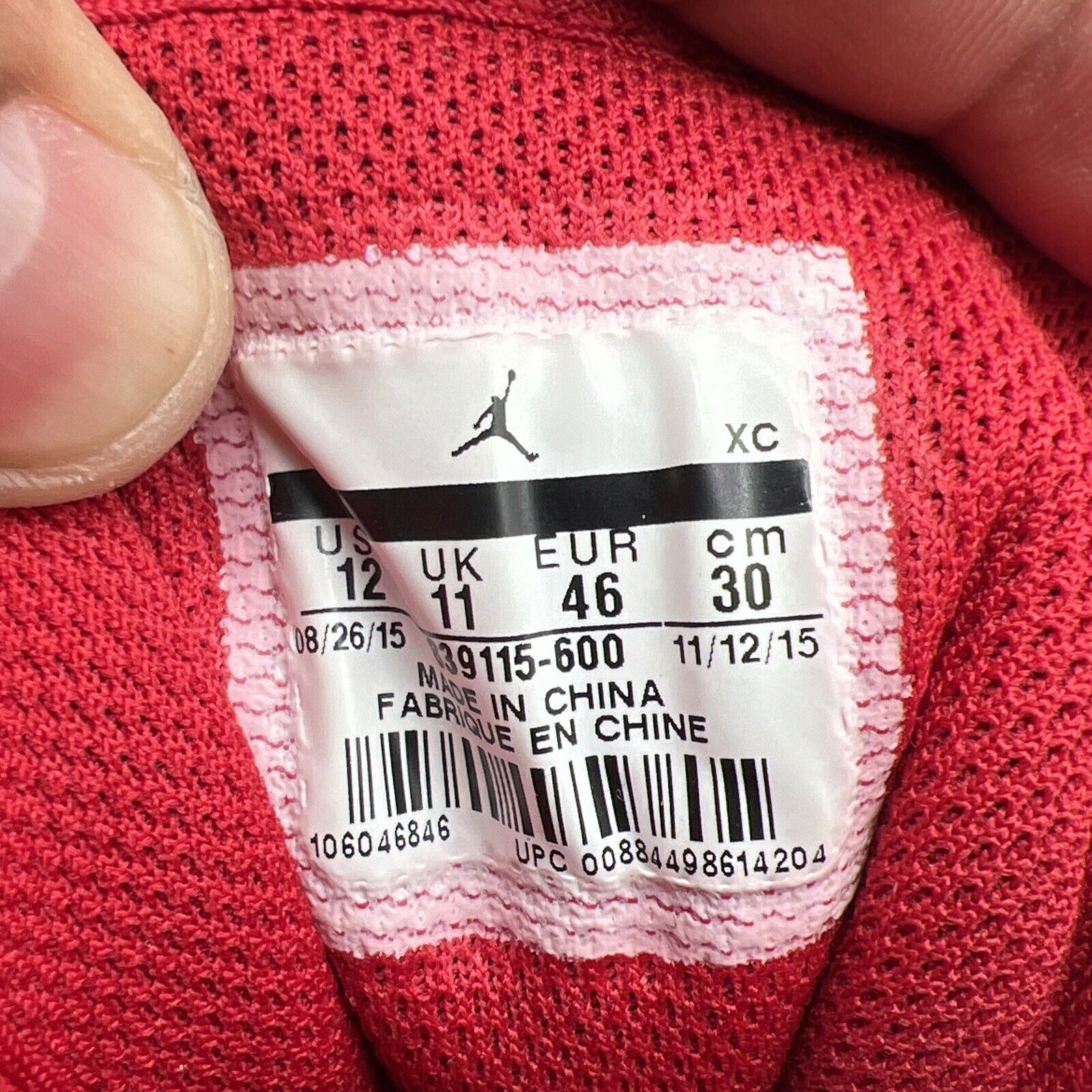 Size 12 - Air Jordan 1 Retro High Red Elephant Leathe Black (839115-600)