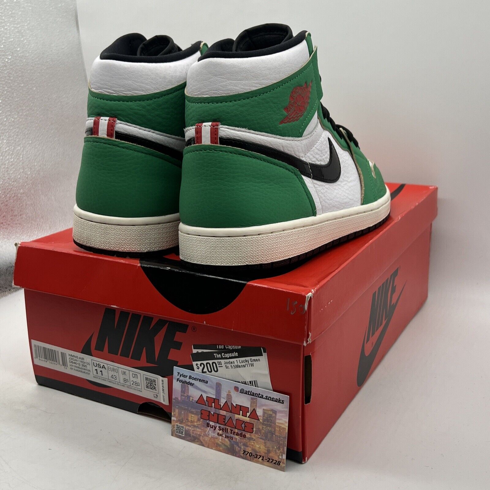 Size 11 - Air Jordan 1 Retro OG Lucky Green W White Black Leather (DB4612-300)