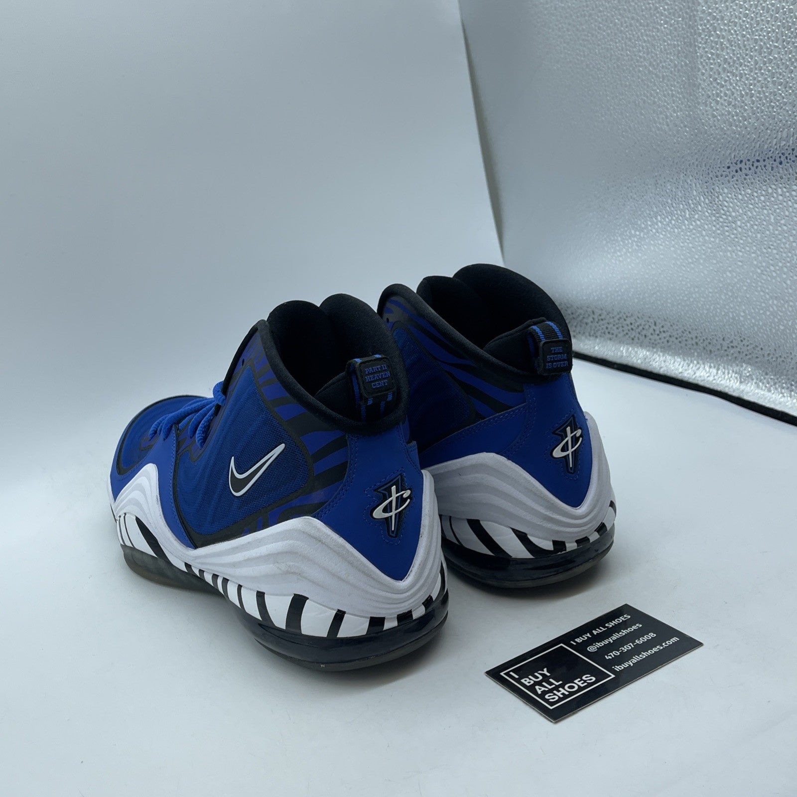 Size 13 - Nike Air Penny 5 Memphis Tigers Blue Black Suede Leather (537331-401)