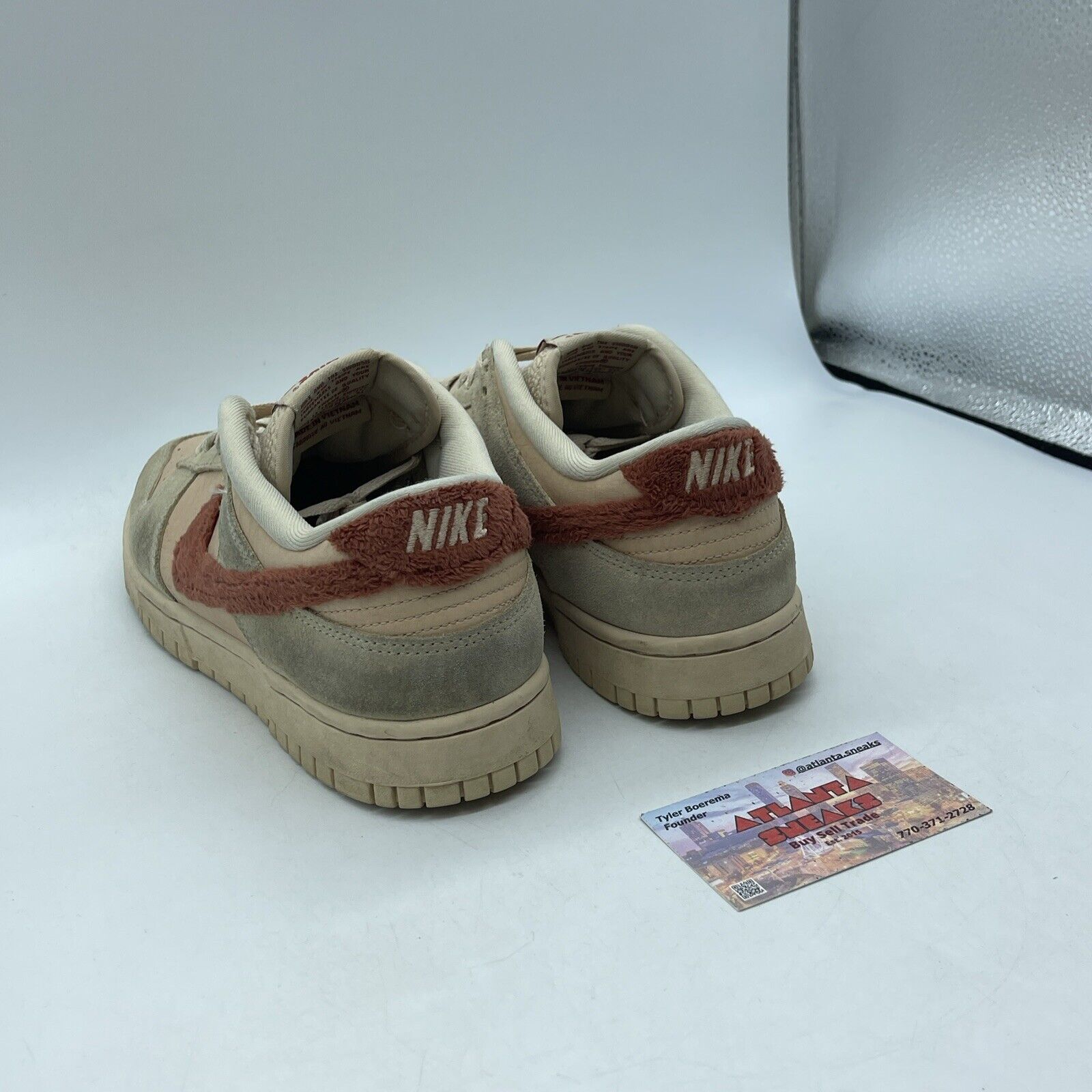 Size 9.5W - Nike Dunk Low Terry Swoosh Brown Suede Leather (DZ4706-200)