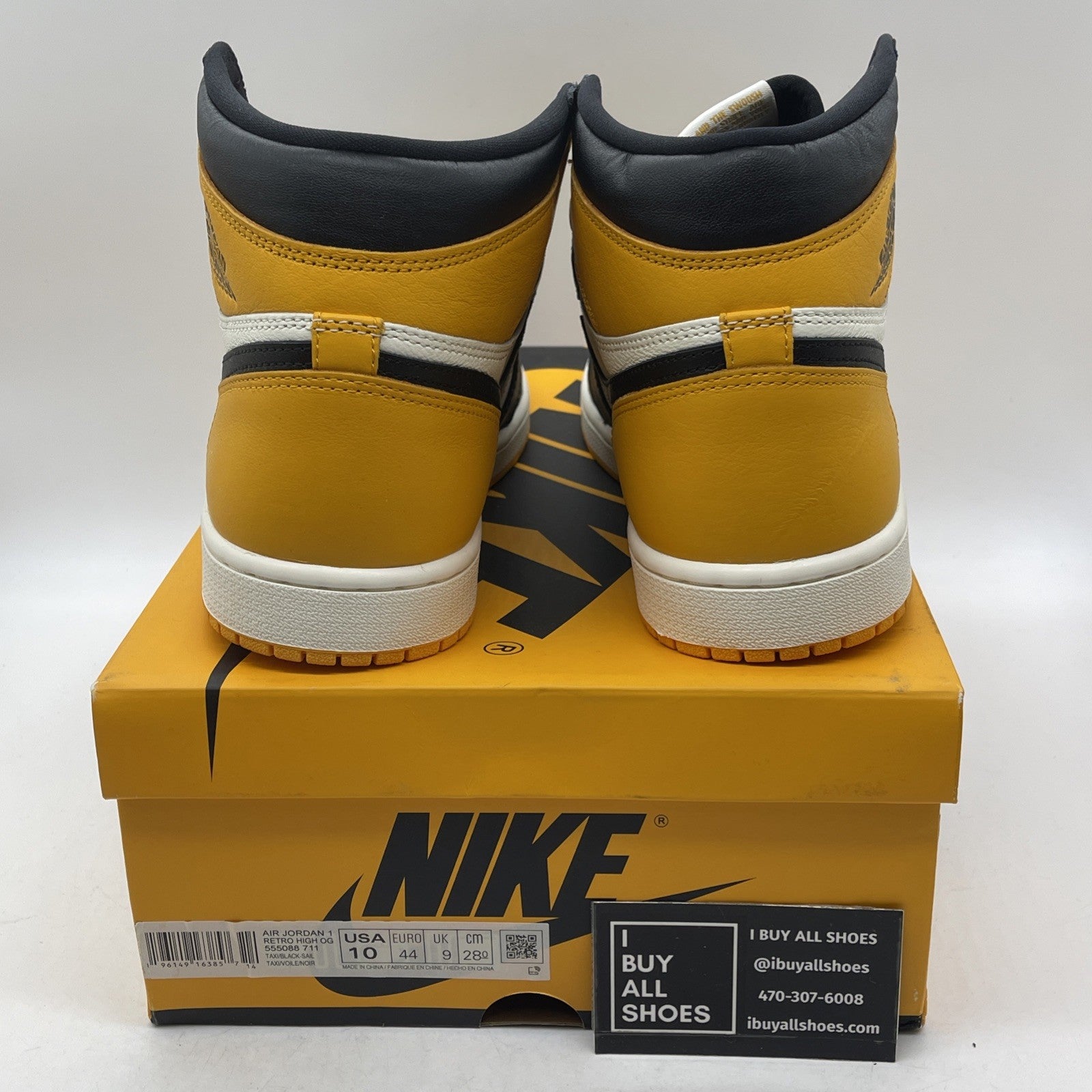 Size 10 - Air Jordan 1 Retro OG High Yellow Toe (555088-711)