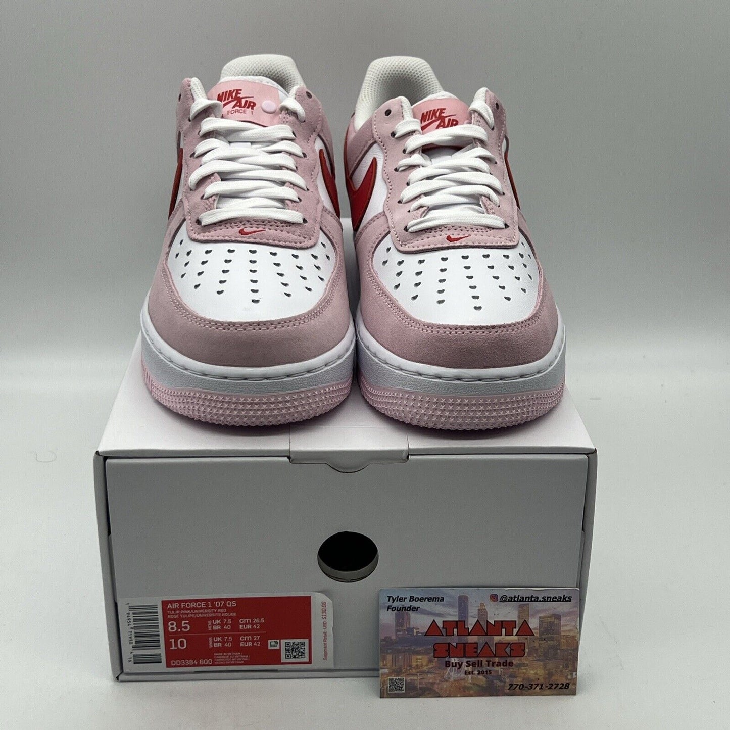 Size 8.5 - Nike Air Force 1 '07 QS Low Valentine’s Day Love Letter Brand New DS