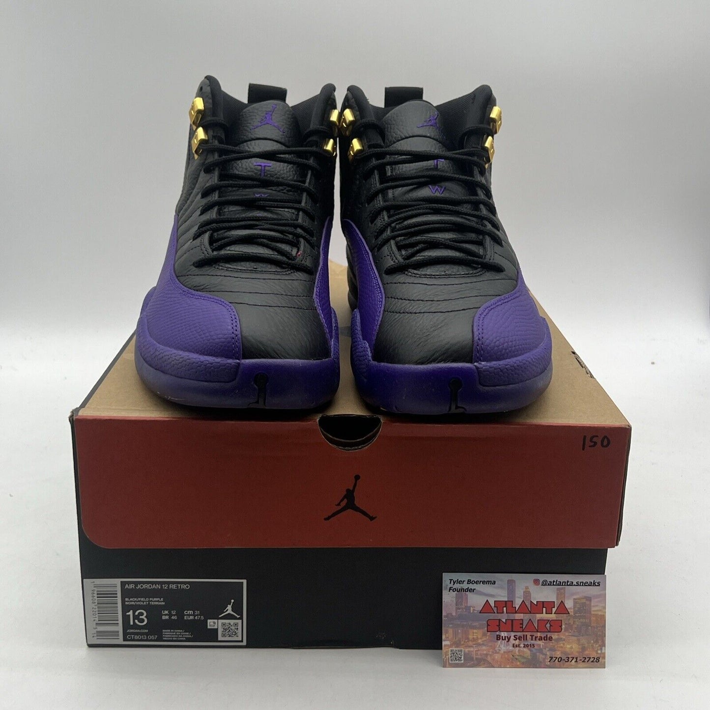 Size 13 - Jordan 12 Retro Mid Field Purple Black Leather (CT8013-057)