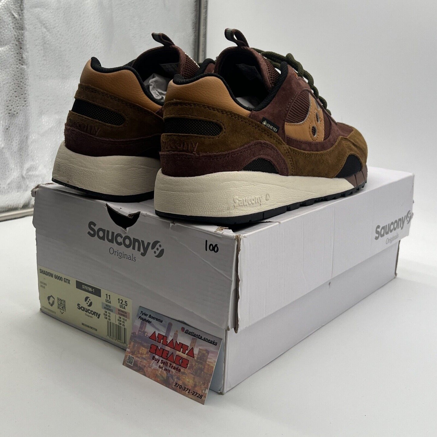 Size 11 - Saucony Originals Shadow 6000 GTX GORE-TEX Brown Sneakers (S70786-1)