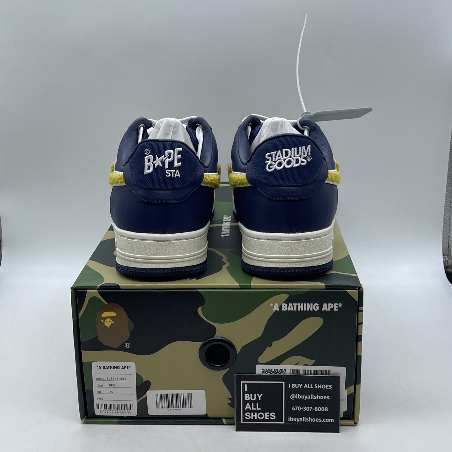 Size 10 - A Bathing Ape "BAPE x Stadium Goods" Bape Sta Navy (1J23-191-904)