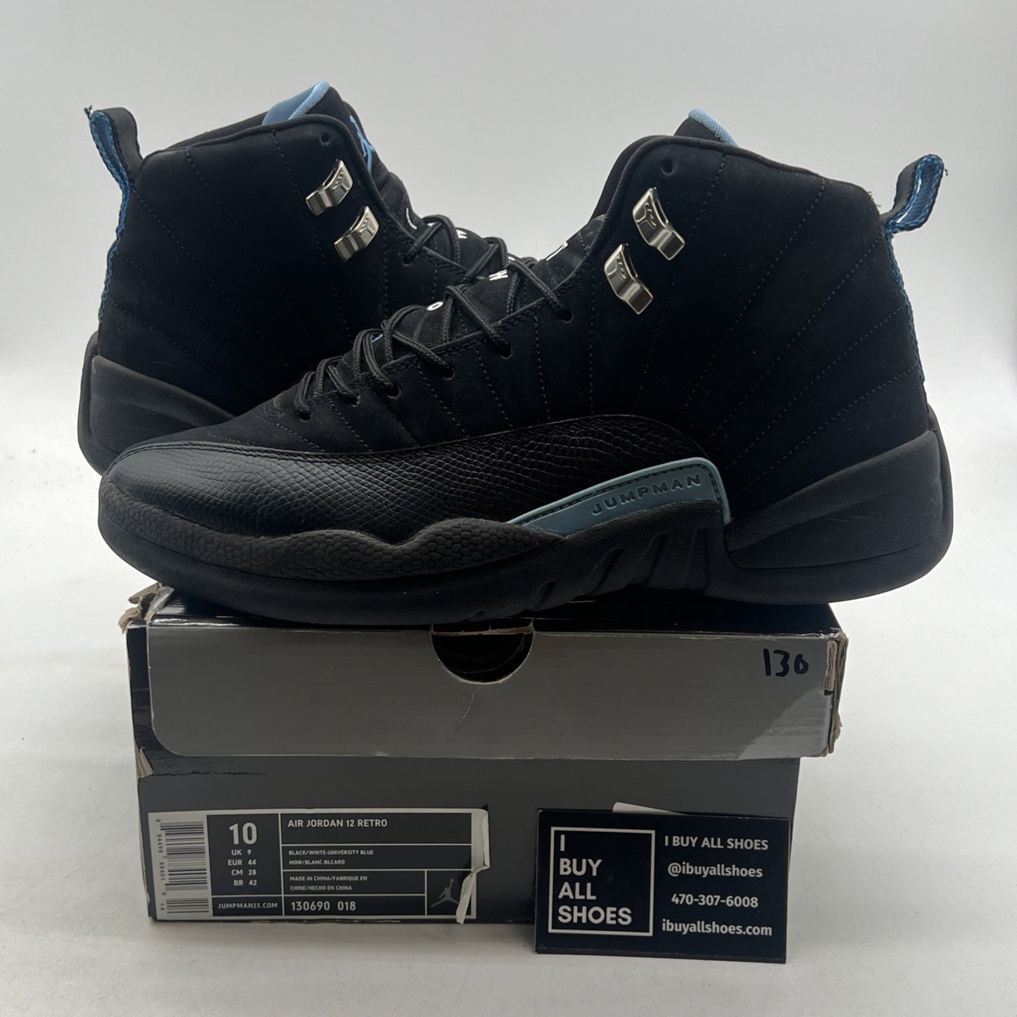 Size 10 - Air Jordan 12 Retro 2009 Nubuck (130690-018)