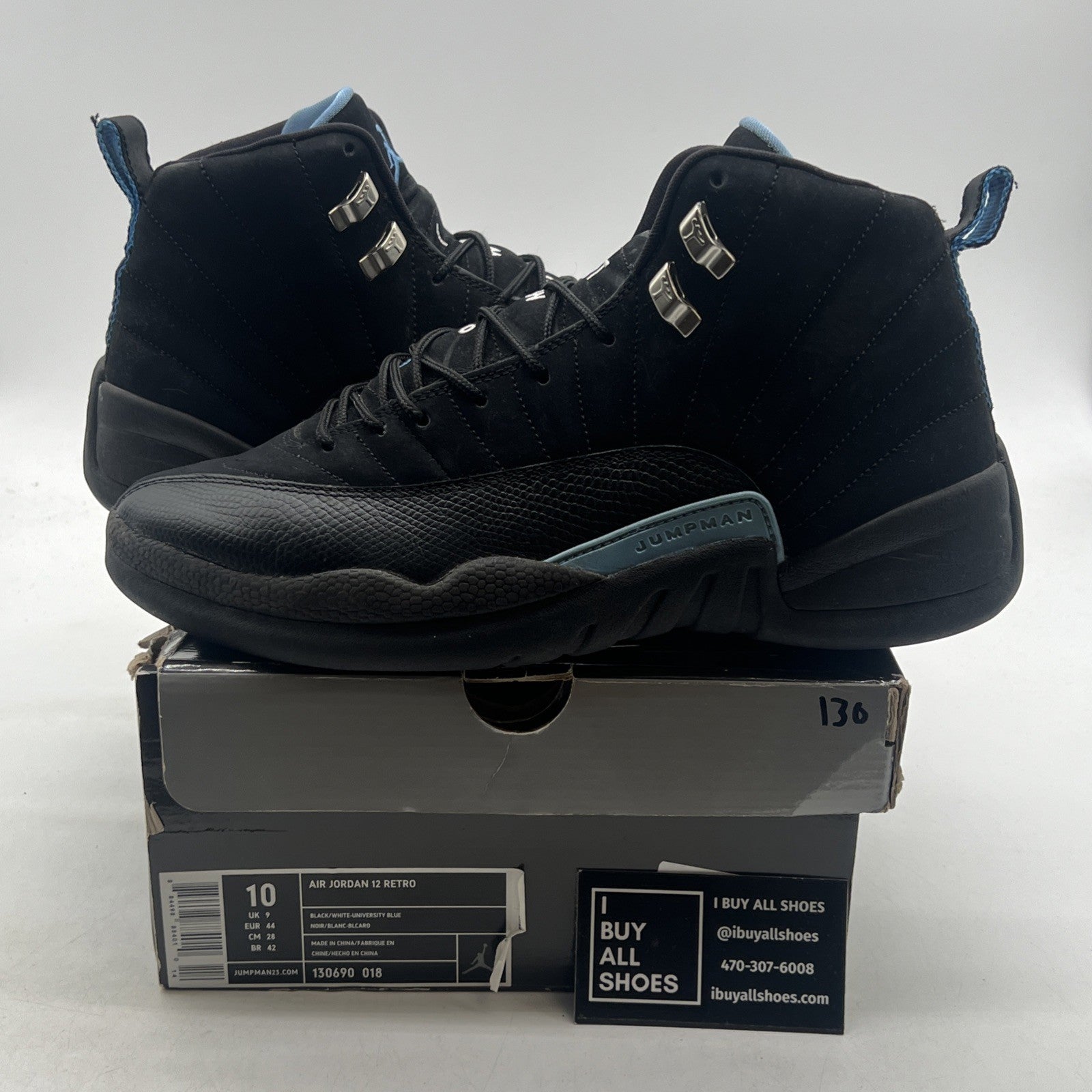Size 10 - Air Jordan 12 Retro 2009 Nubuck (130690-018)