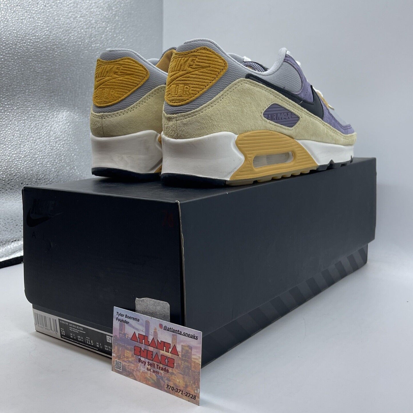 Size 10 - Air Max 90 NRG Lemon Drop Purple Grey Yellow Suede (DC6083-500)