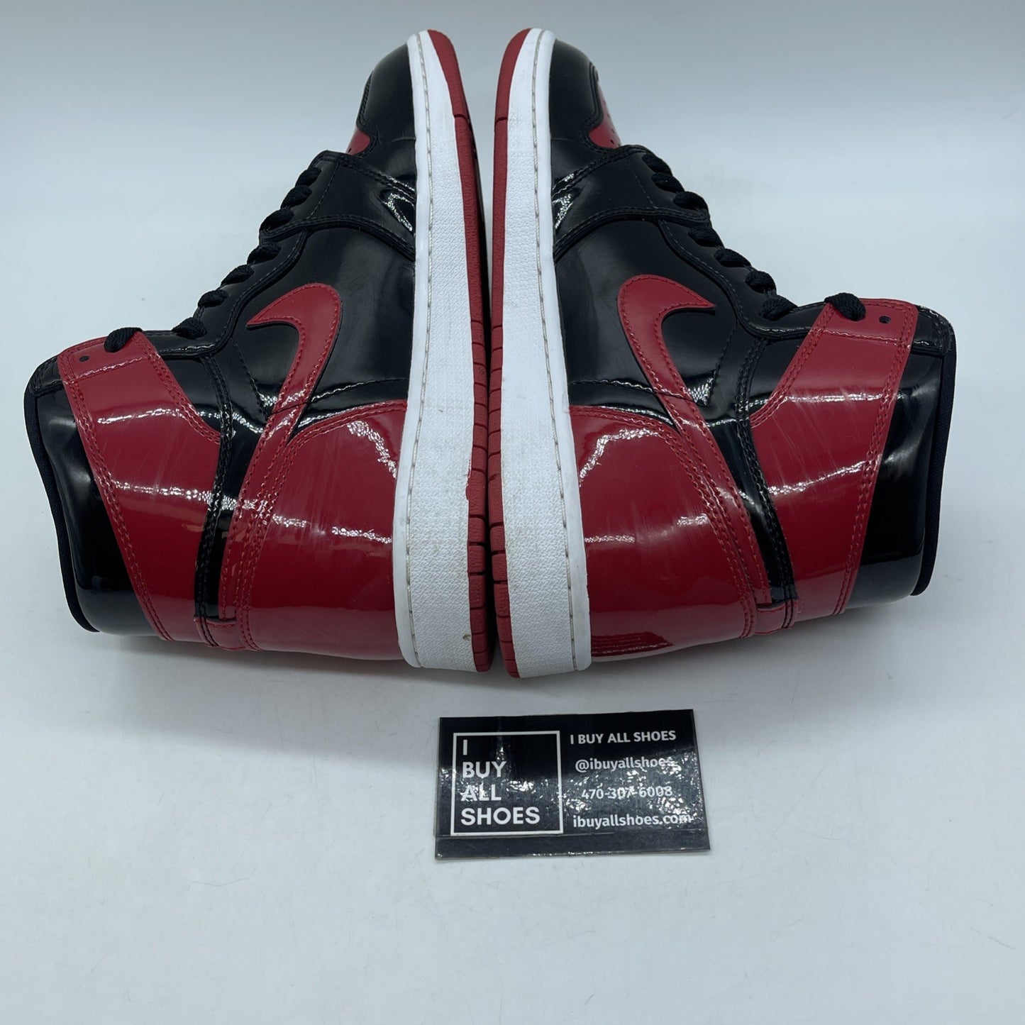 Size 8.5 - Jordan 1 Retro OG High Patent Bred Red Black (555088-063)