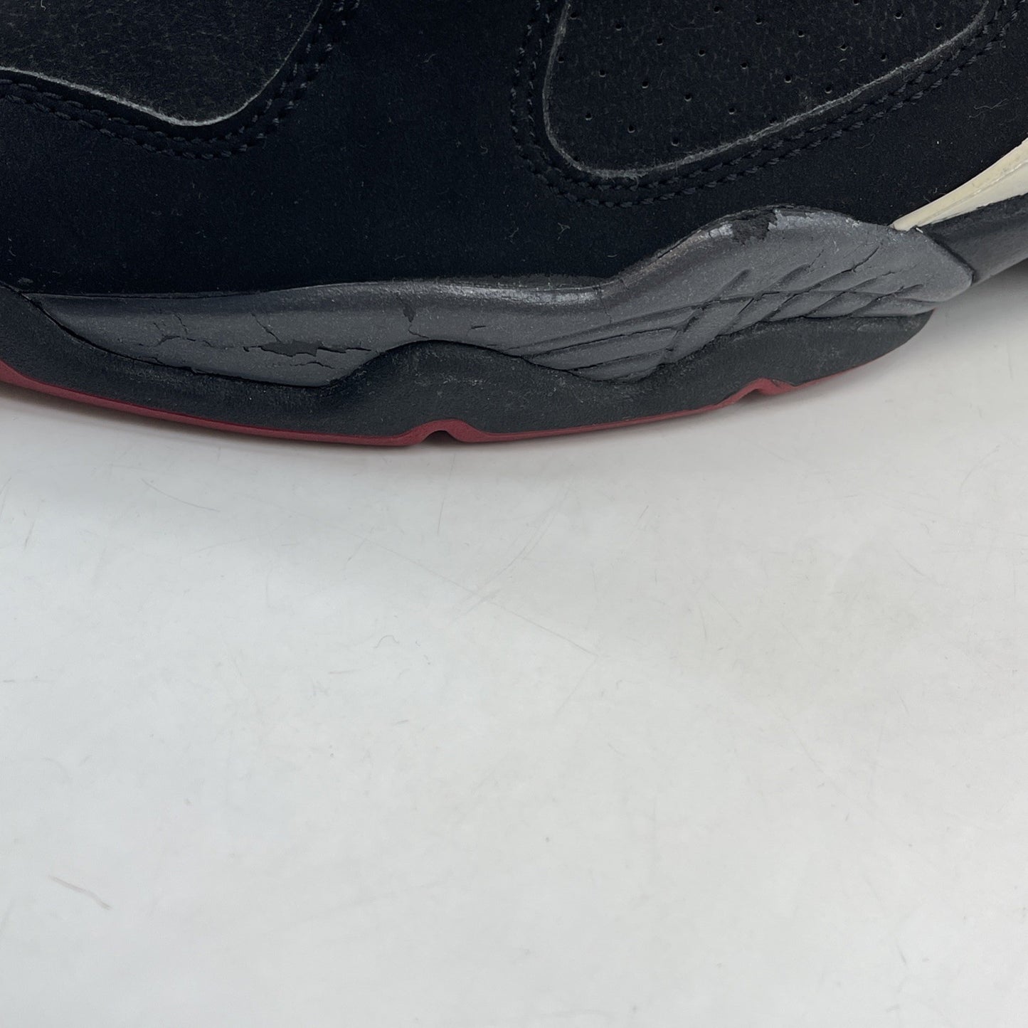 Size 13 - Air Jordan 8 Retro 2007 Playoff Black White Red Suede (305381-061)