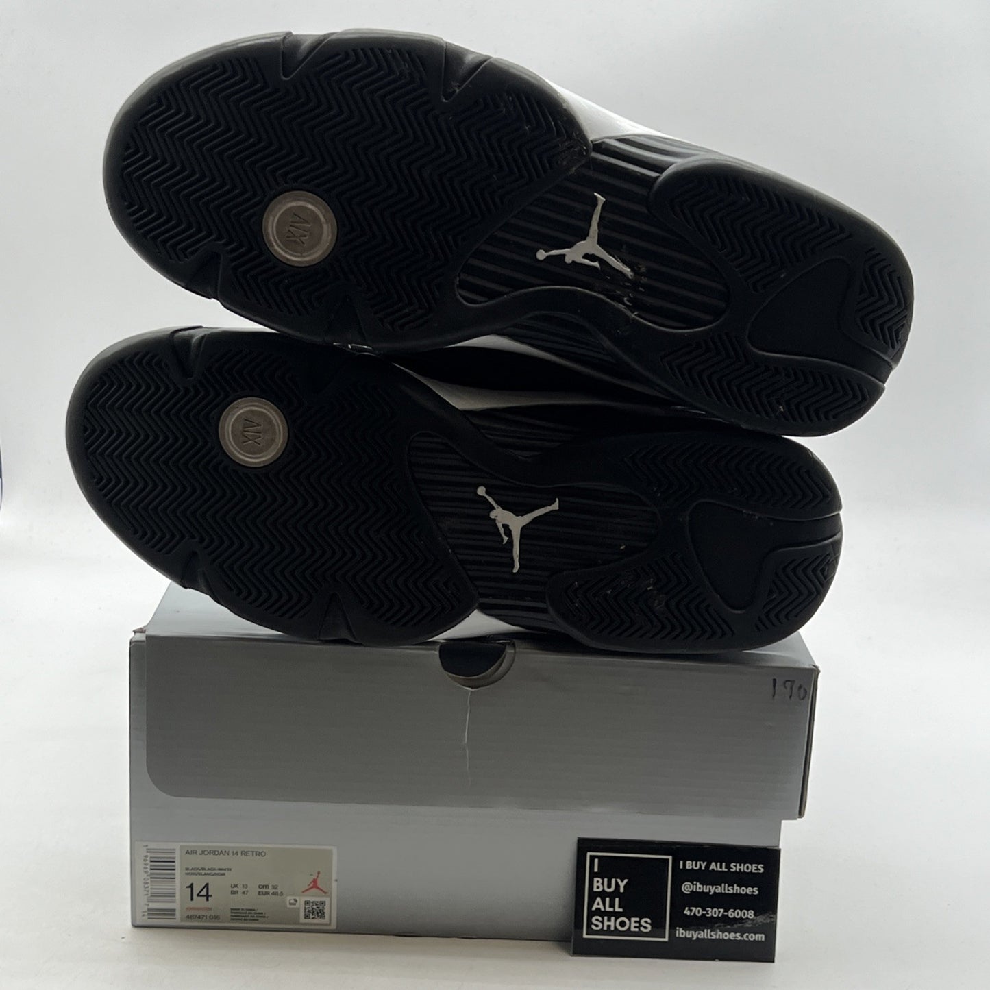 Size 14 - Air Jordan 14 Retro Black White (487471-016)