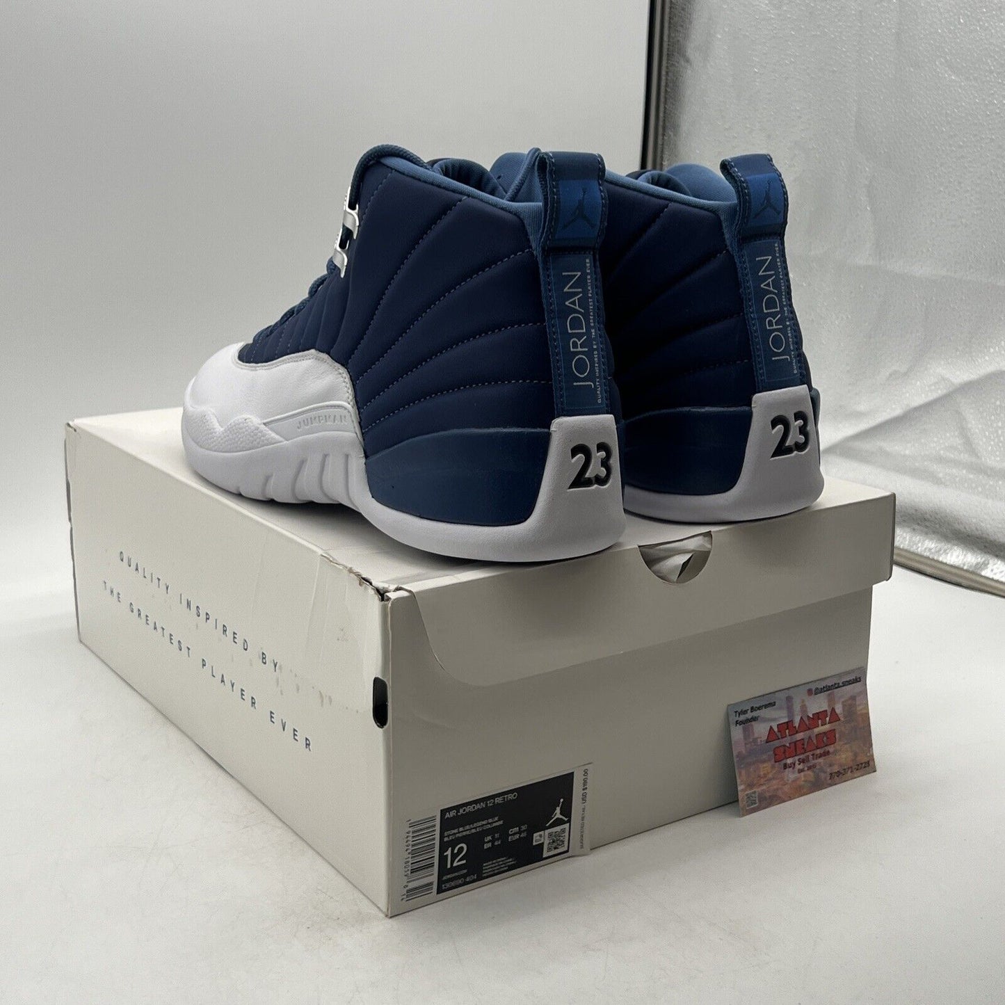 Size 12 - Jordan 12 Retro Indigo 2020 White Navy (130690-404)