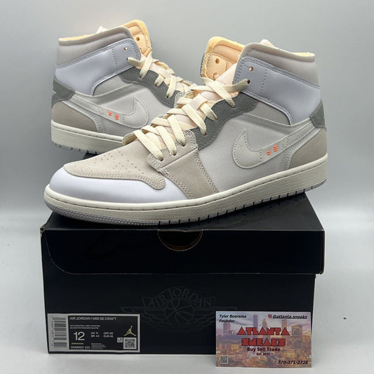 Size 12 - Jordan 1 Mid SE Craft White 2022 Brand New Og All