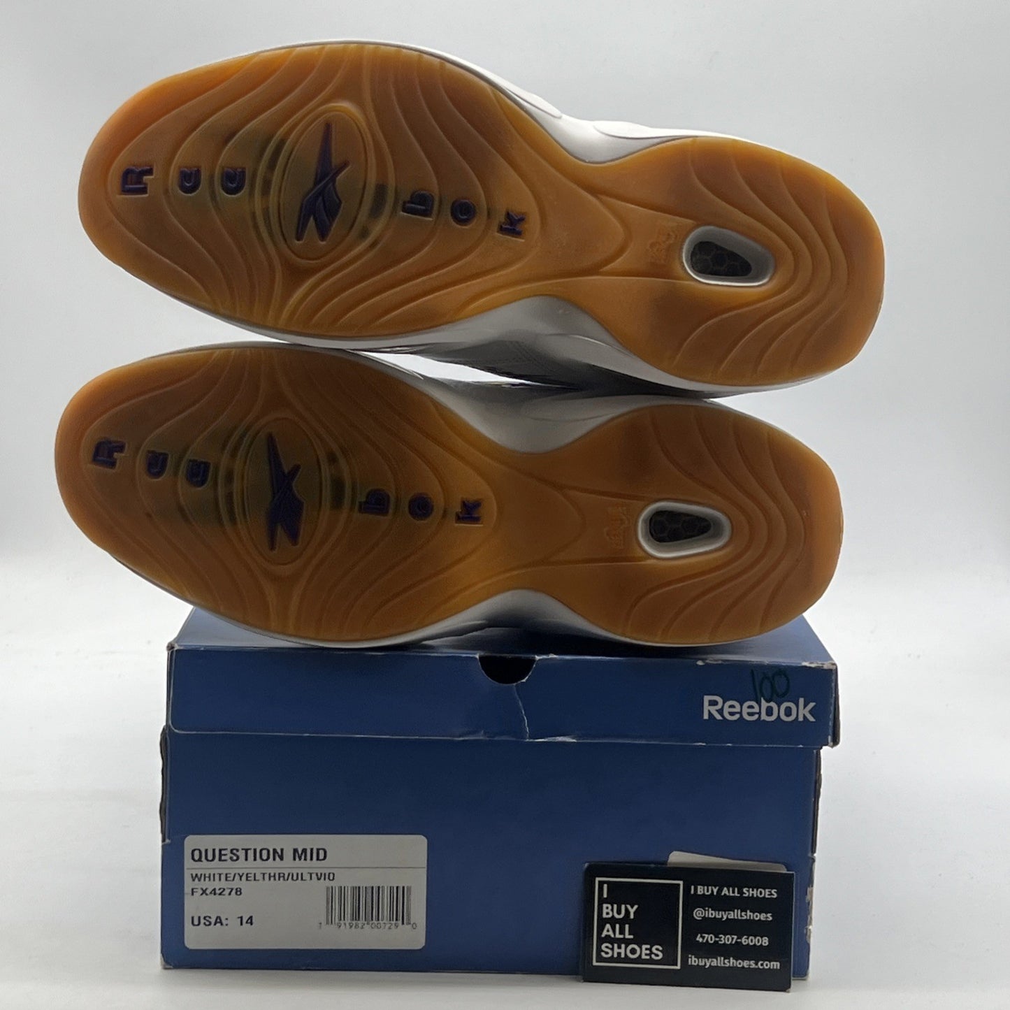 Size 14 - Reebok Question Mid Yellow Toe (FX4278)