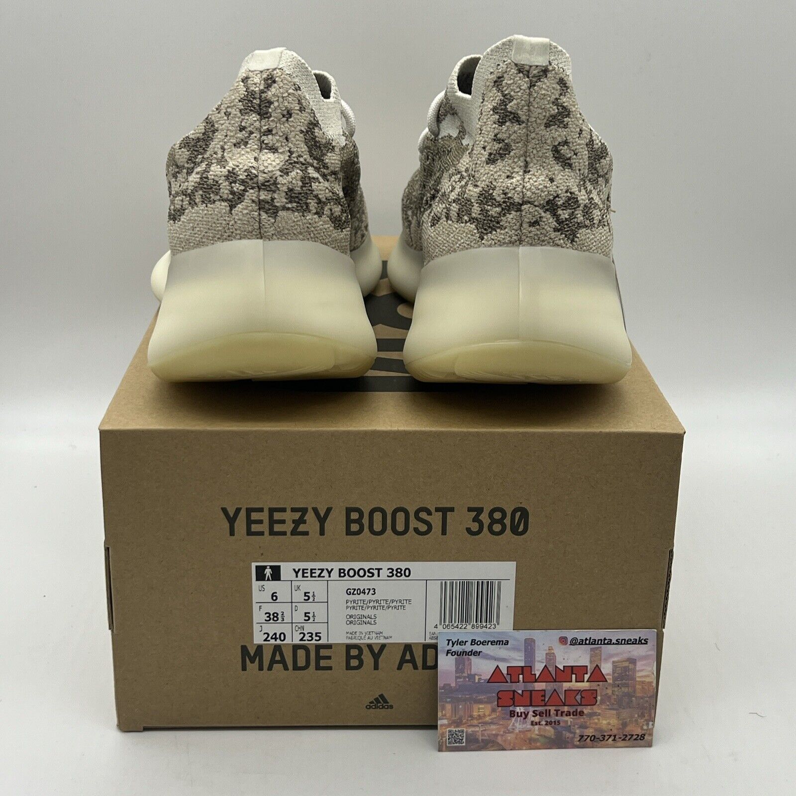 Size 6 - adidas Yeezy Boost 380 Pyrite Brand New Og All White DS Sneakers