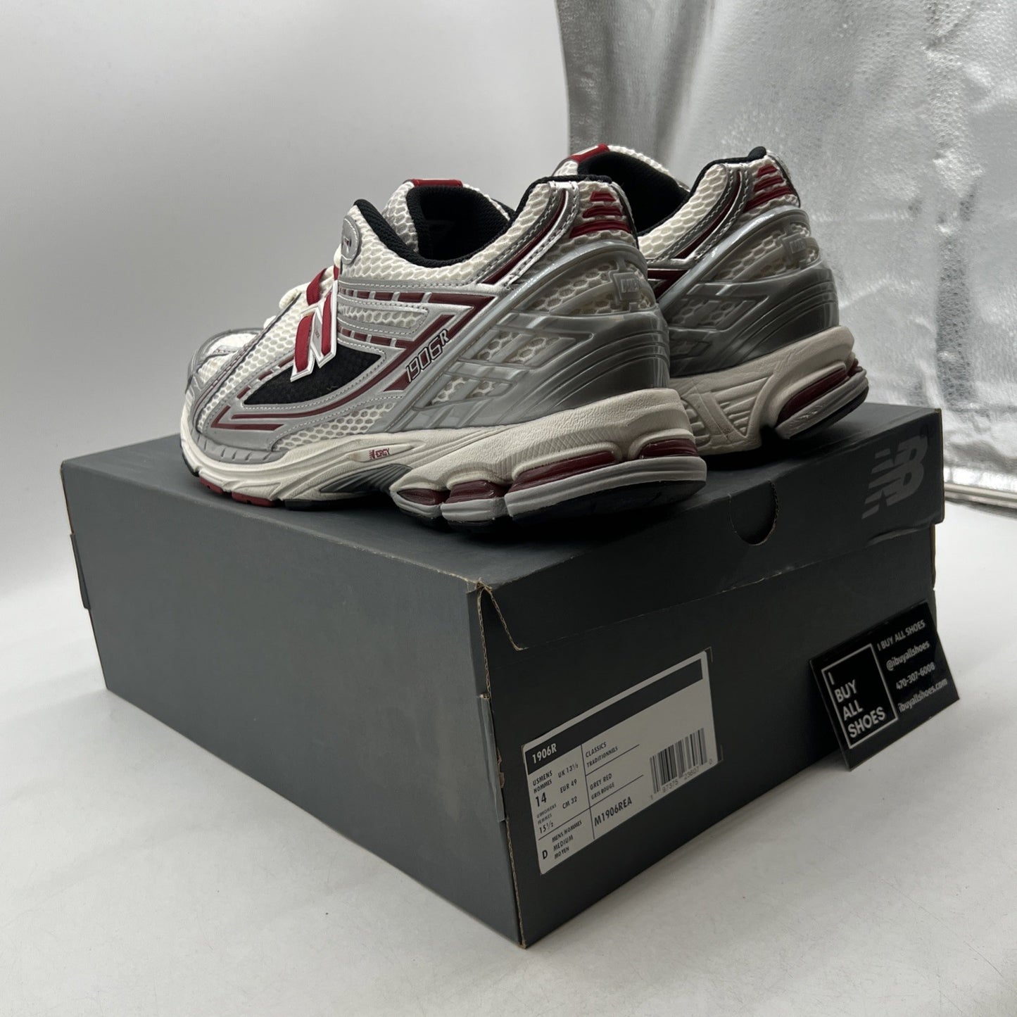 Size 14 - New Balance 1906R Silver Classic Crimson (M1906REA)