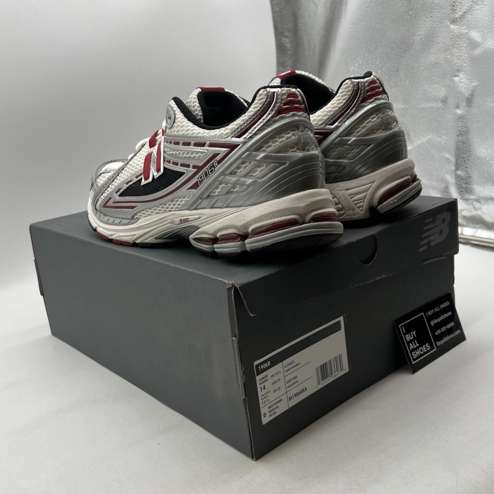 Size 14 - New Balance 1906R Silver Classic Crimson (M1906REA)