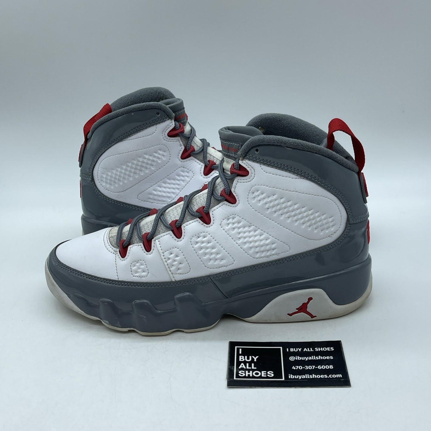Size 9 - Jordan 9 Retro Mid Fire Red White Grey Leather (CT8019-162)