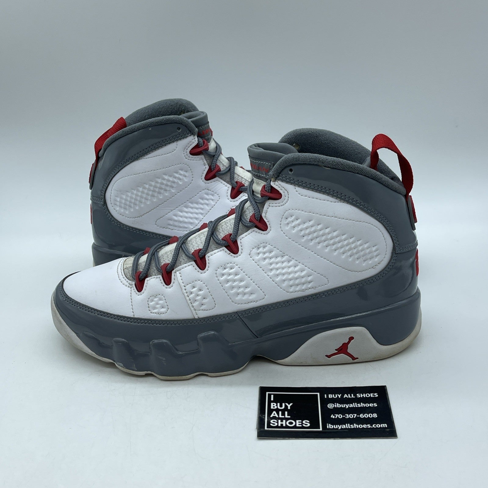 Size 9 - Jordan 9 Retro Mid Fire Red White Grey Leather (CT8019-162)