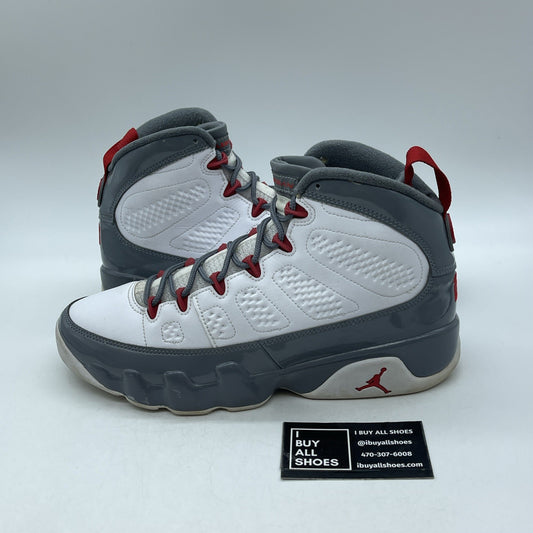 Size 9 - Jordan 9 Retro Mid Fire Red White Grey Leather (CT8019-162)