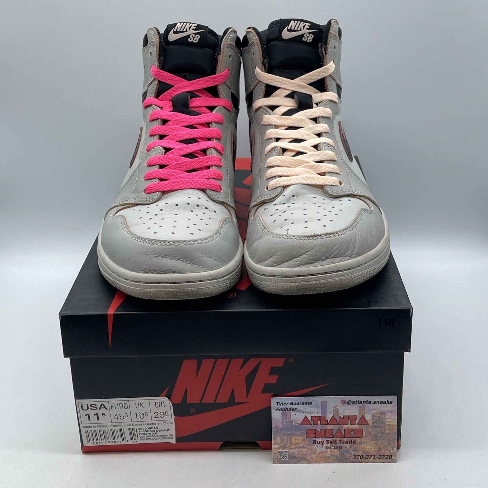 Size 11.5 - Air Jordan 1 Retro SB High NYC to Paris Grey Leather (CD6578-006)