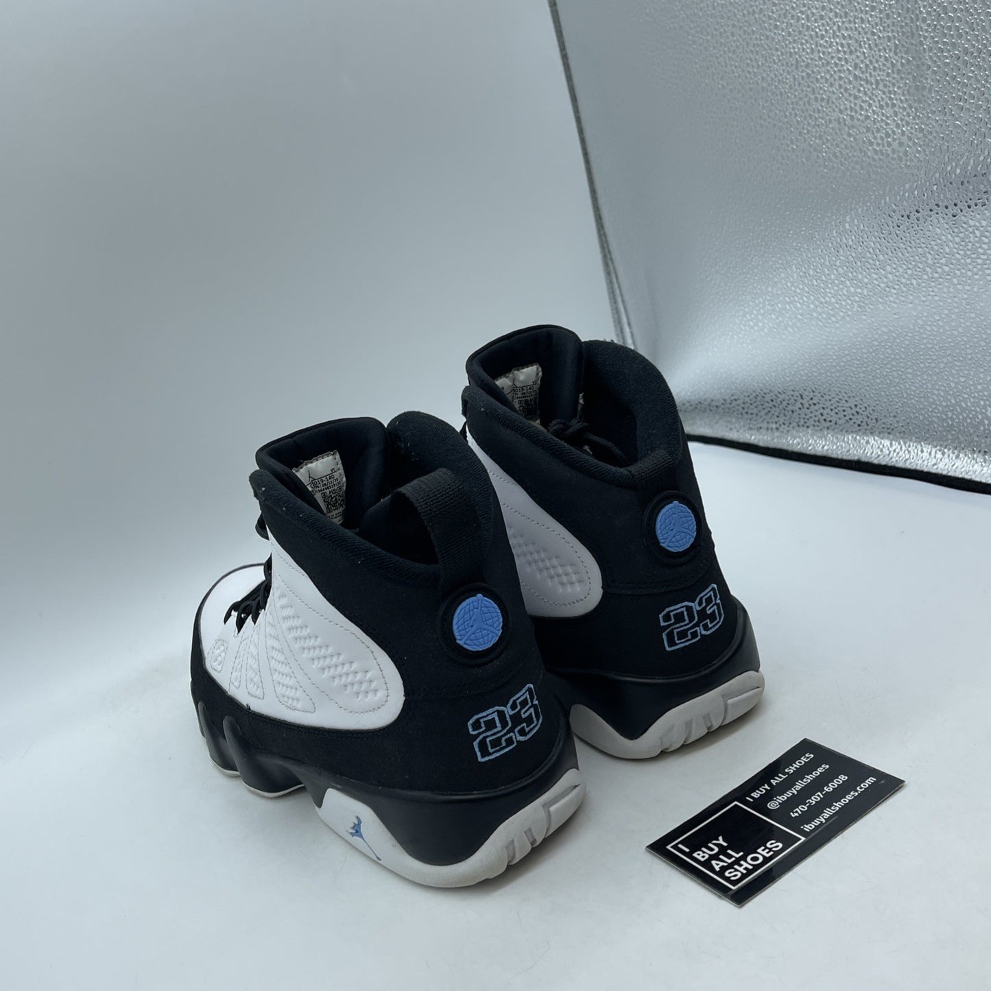 Size 10 - Jordan 9 Retro University Blue White Black Leather (CT8019-140)