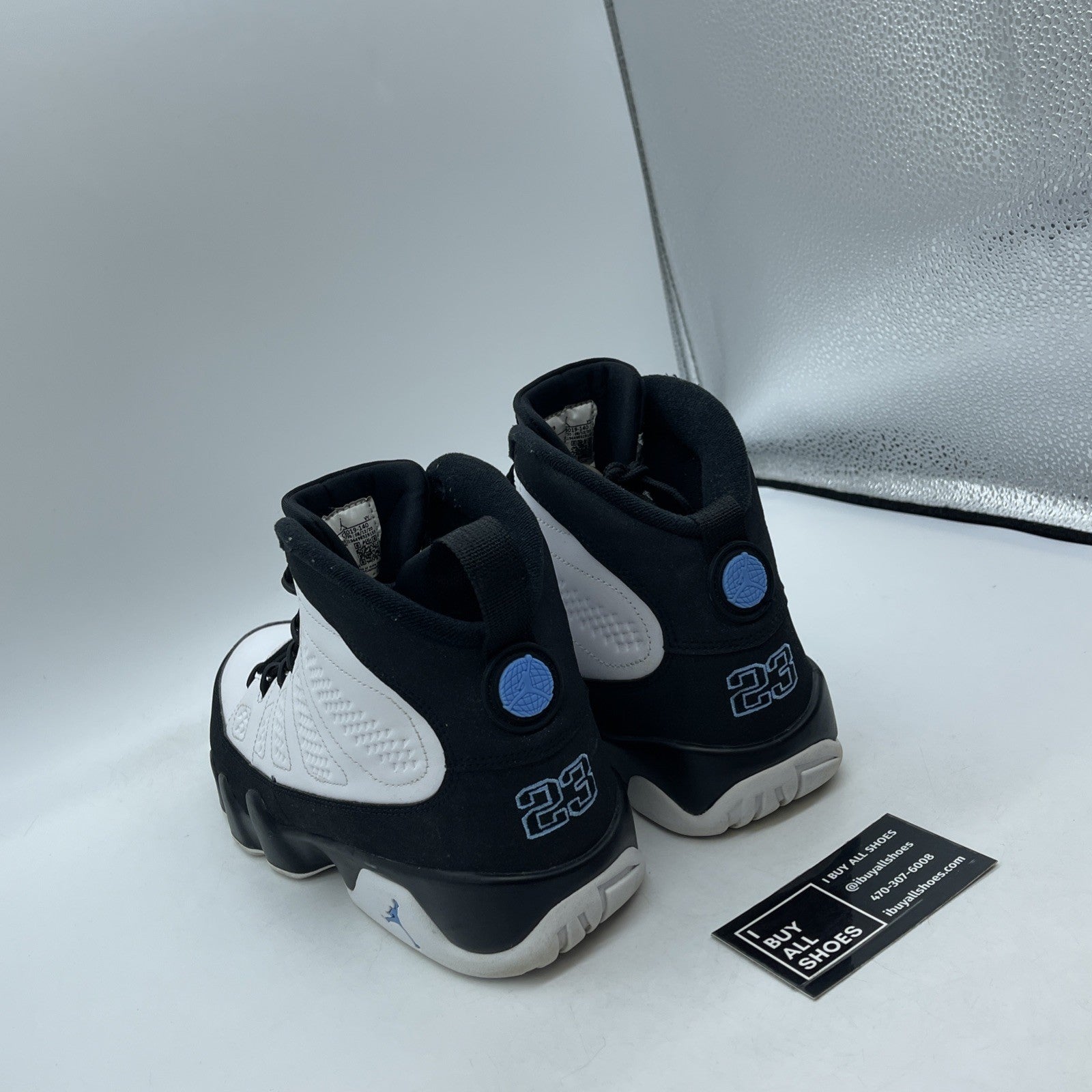 Size 10 - Jordan 9 Retro University Blue White Black Leather (CT8019-140)