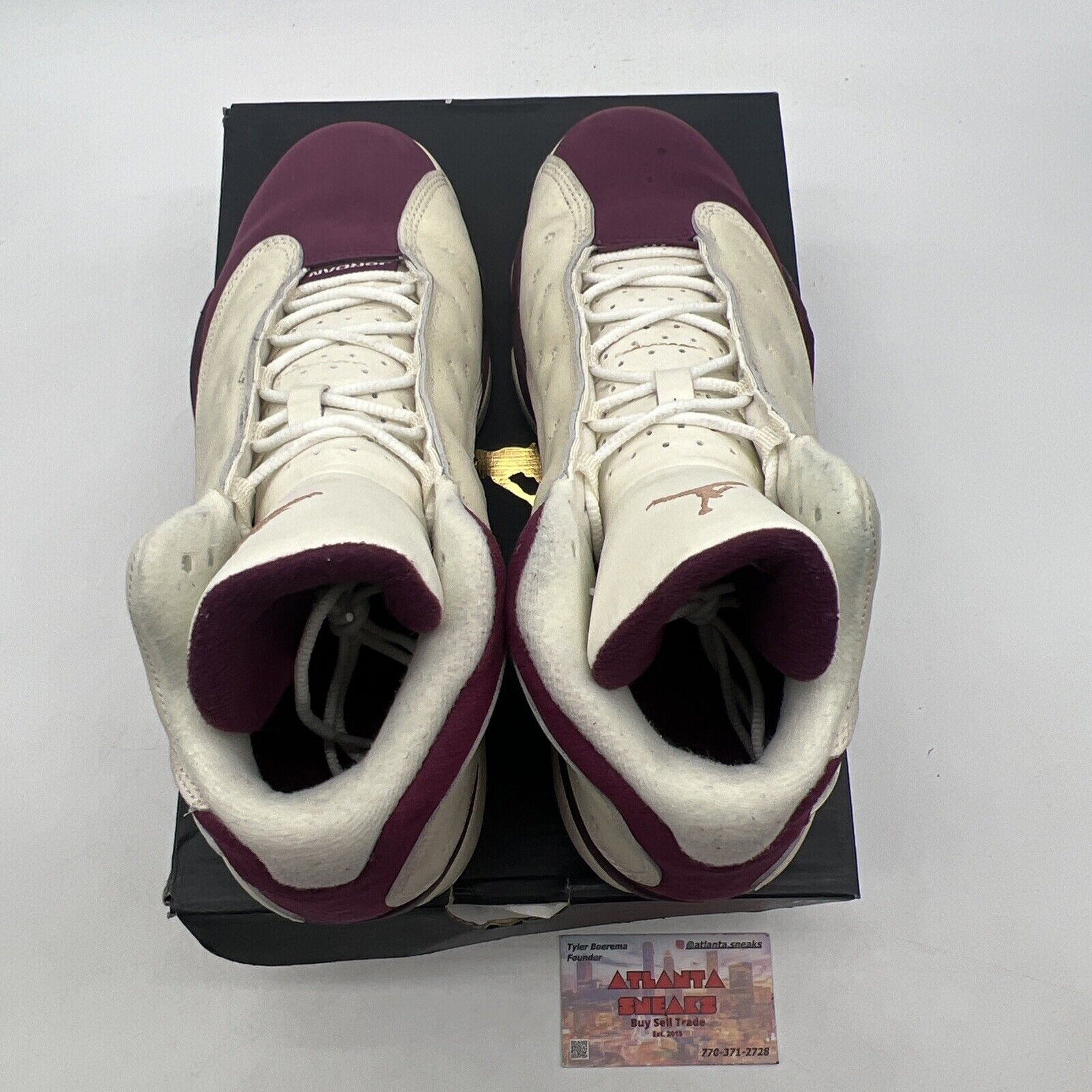 Size 9Y - Jordan 13 Retro Bordeaux  Maroon Cream Suede  (439358-112)