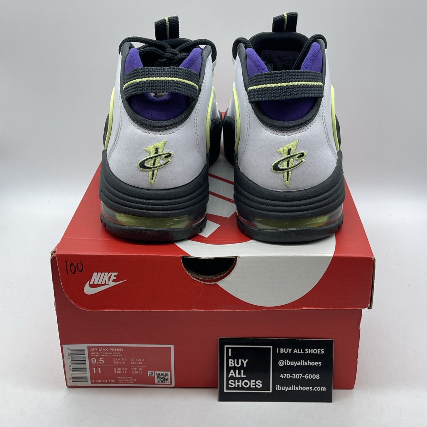Size 9.5 - Nike Air Max Penny 1 Penny Story White Purple Leather (FZ4043-100)