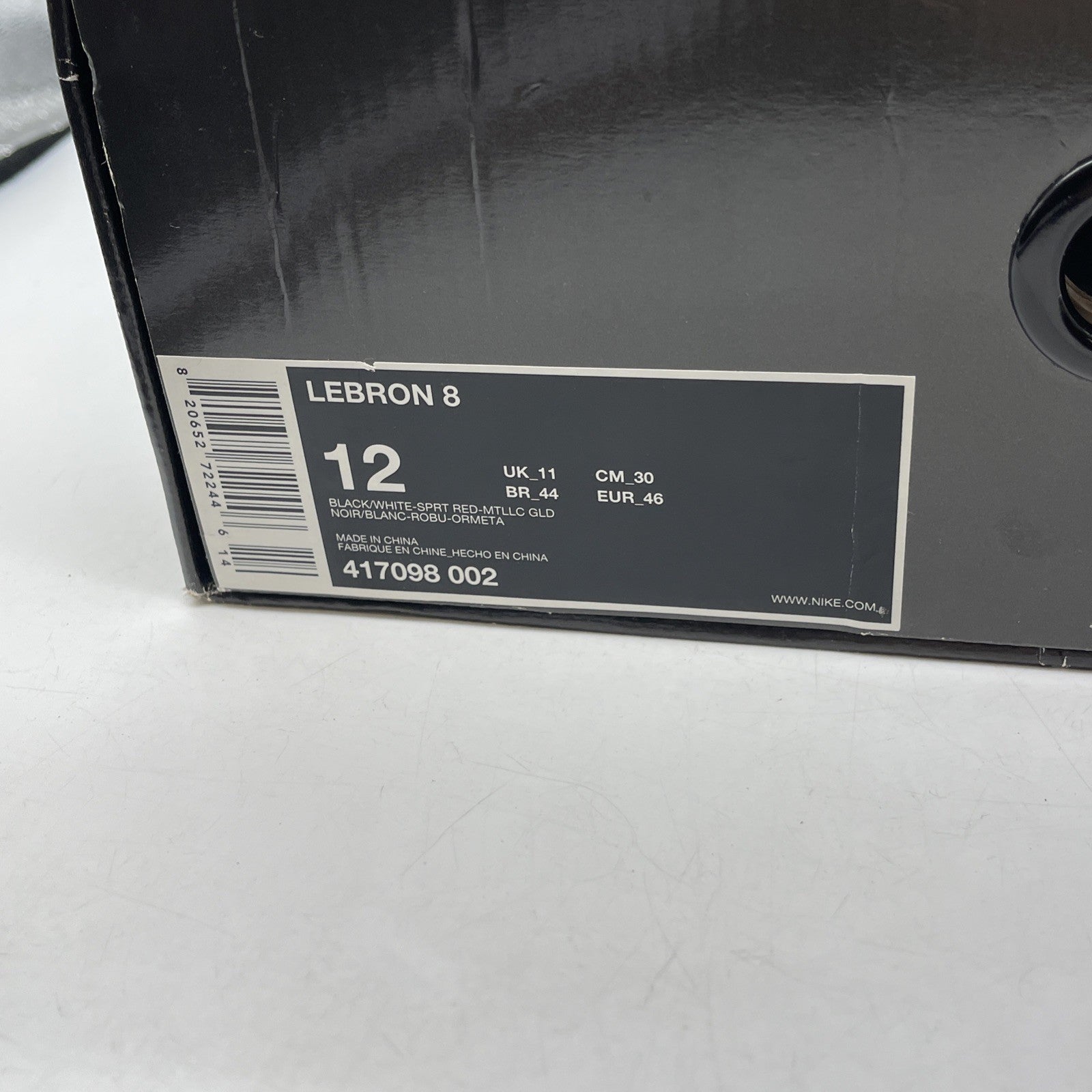 Size 12 - Nike LeBron 8 Bred (417098-002)
