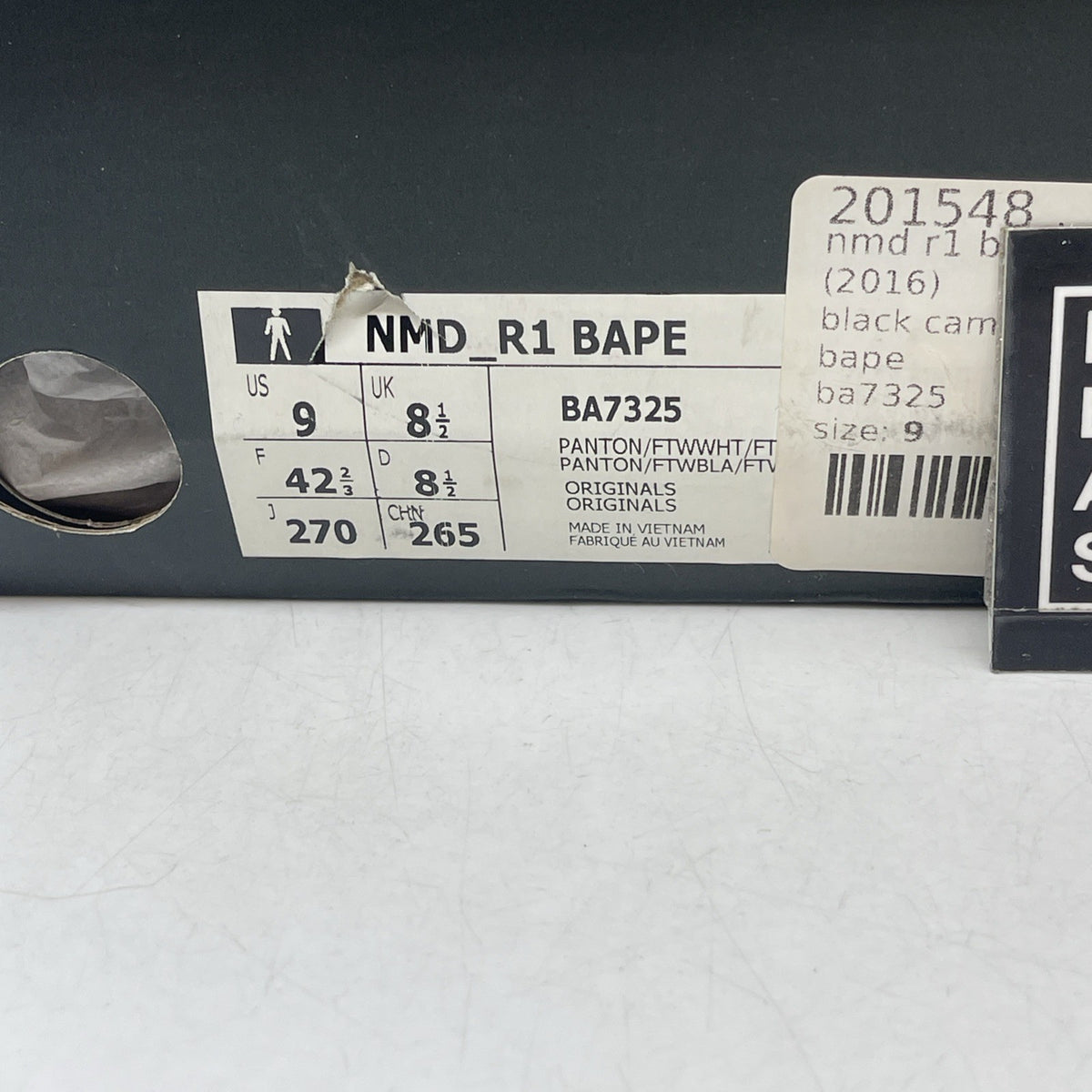 Size 9 - A Bathing Ape x Adidas NMD_R1 Black Camo (BA7325)